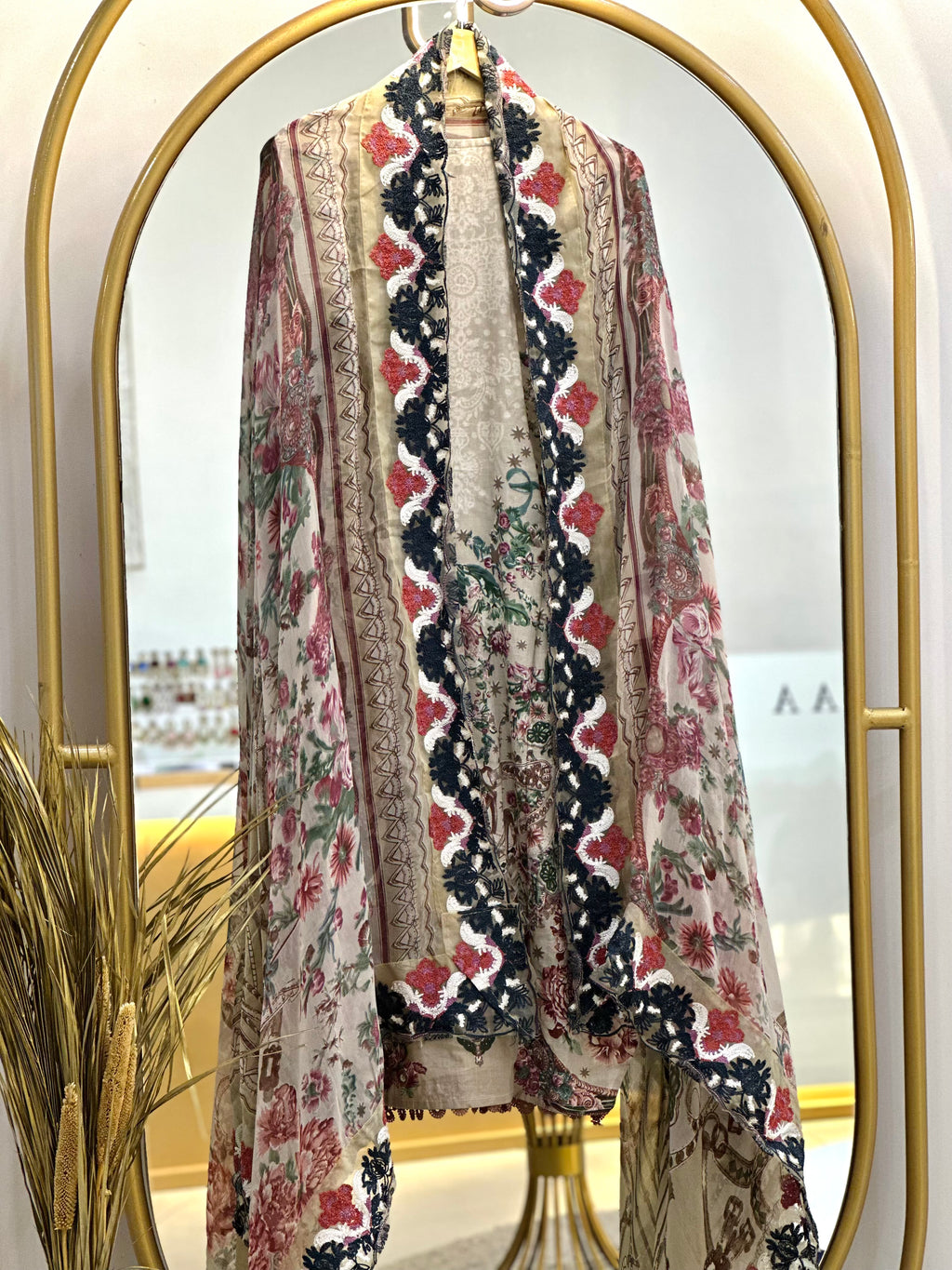 Cotton Embroidered Stitched Suit