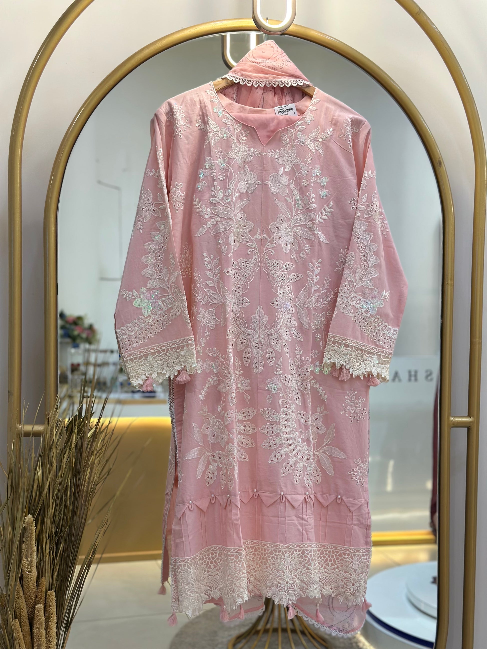 Embroidered Cotton Stitched Suit