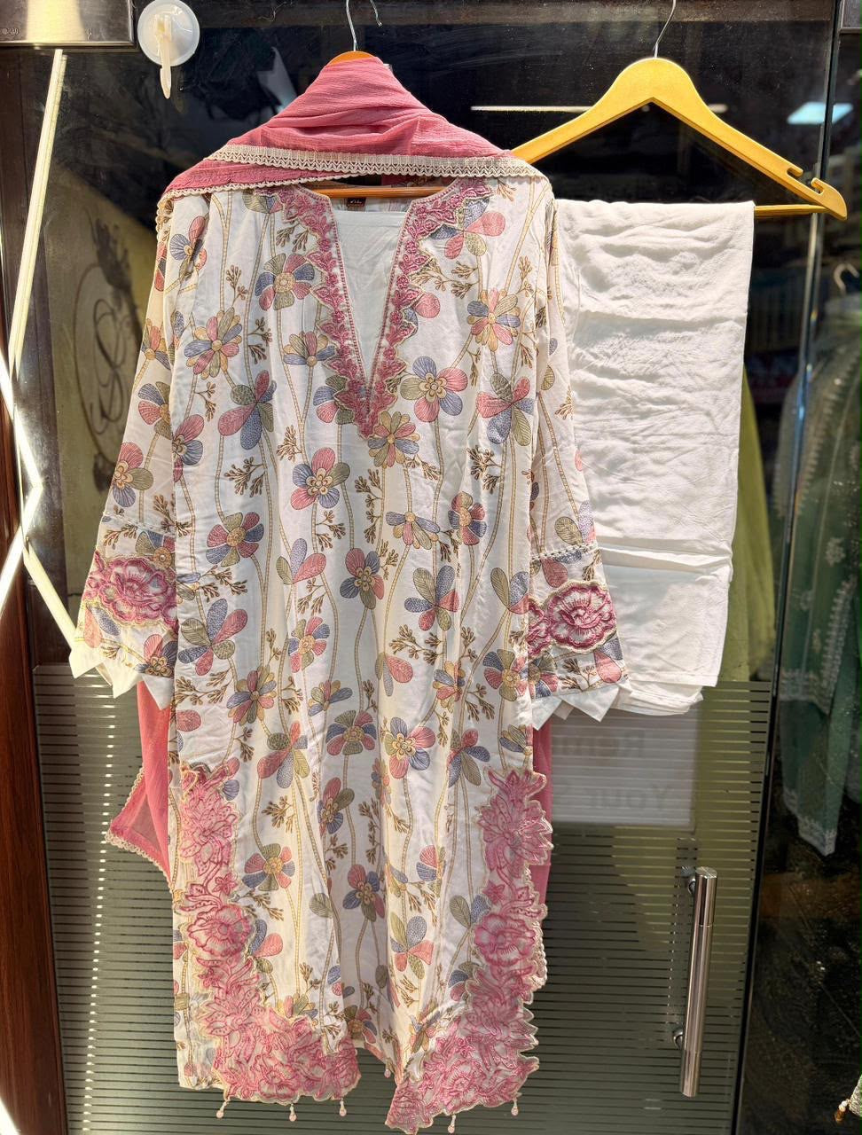 Rayon Embroidered Suit