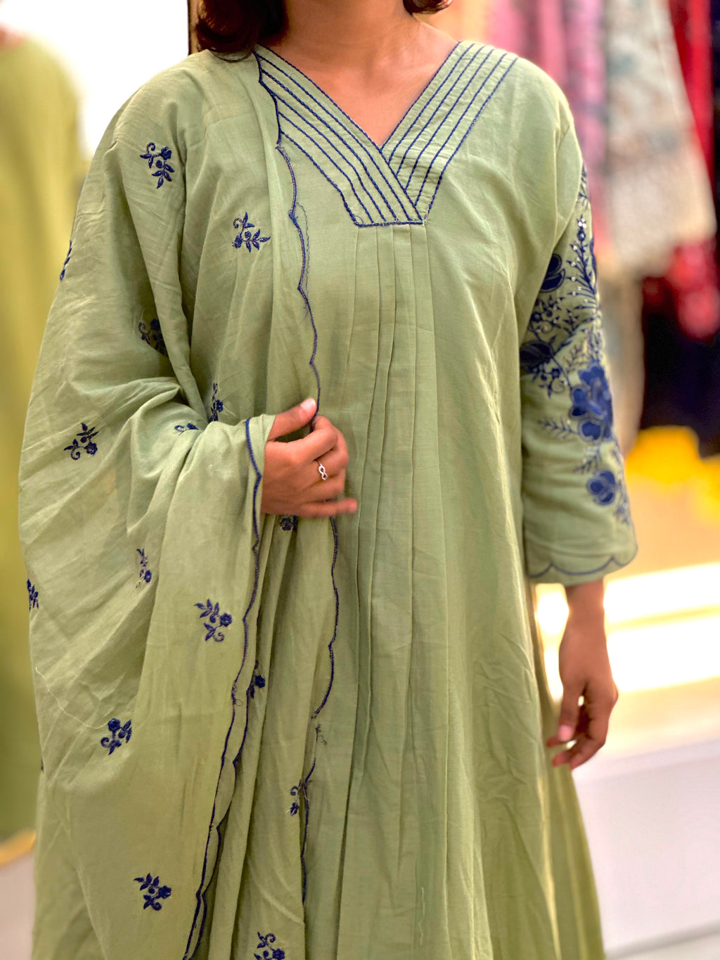 Embroidered Cotton Dress Set