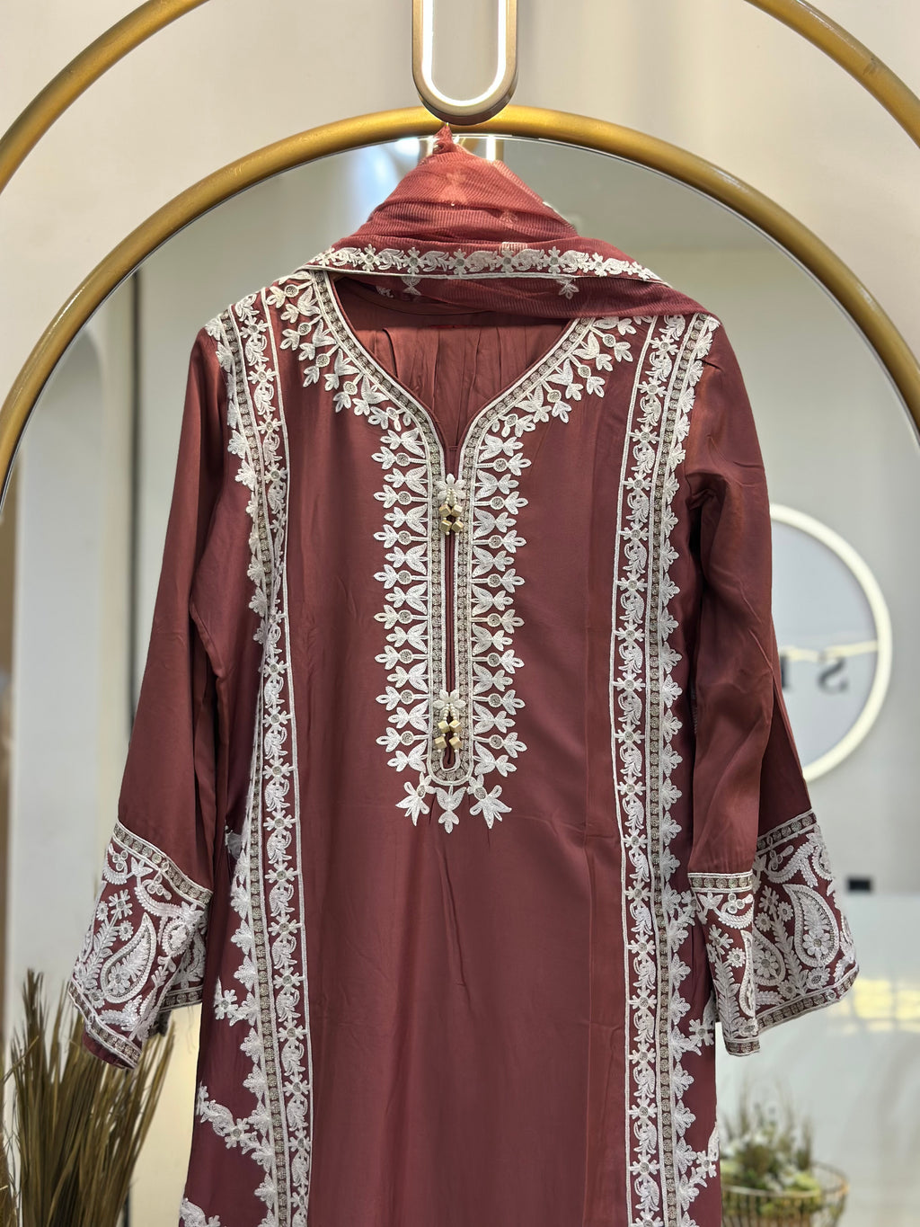 Embroidered Rayon Stitched 3 PC Suit