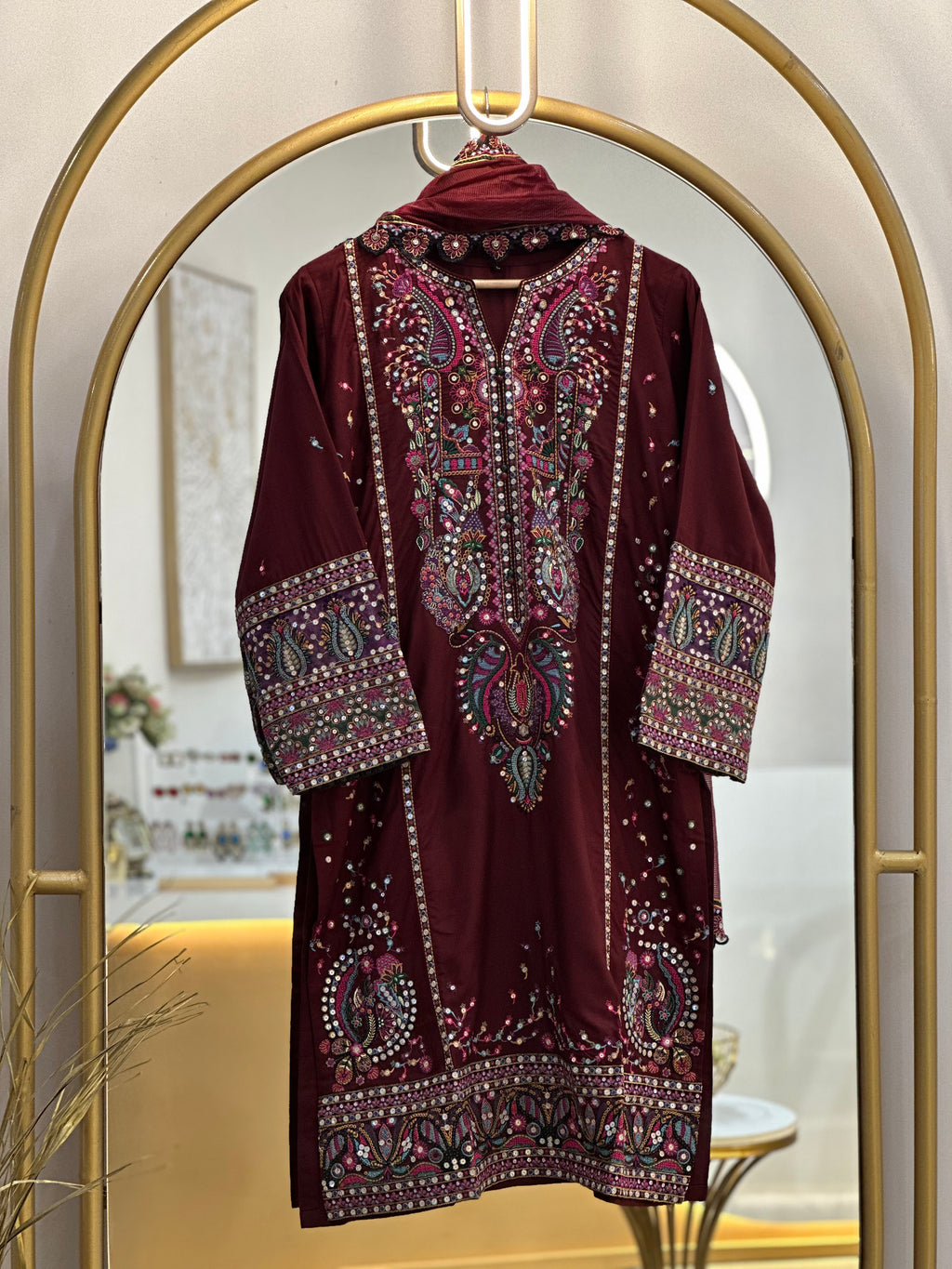 Rayon Embroidered party wear stuit