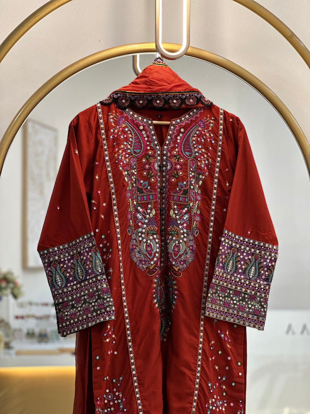 Rayon Embroidered Party wear Stitched Suit