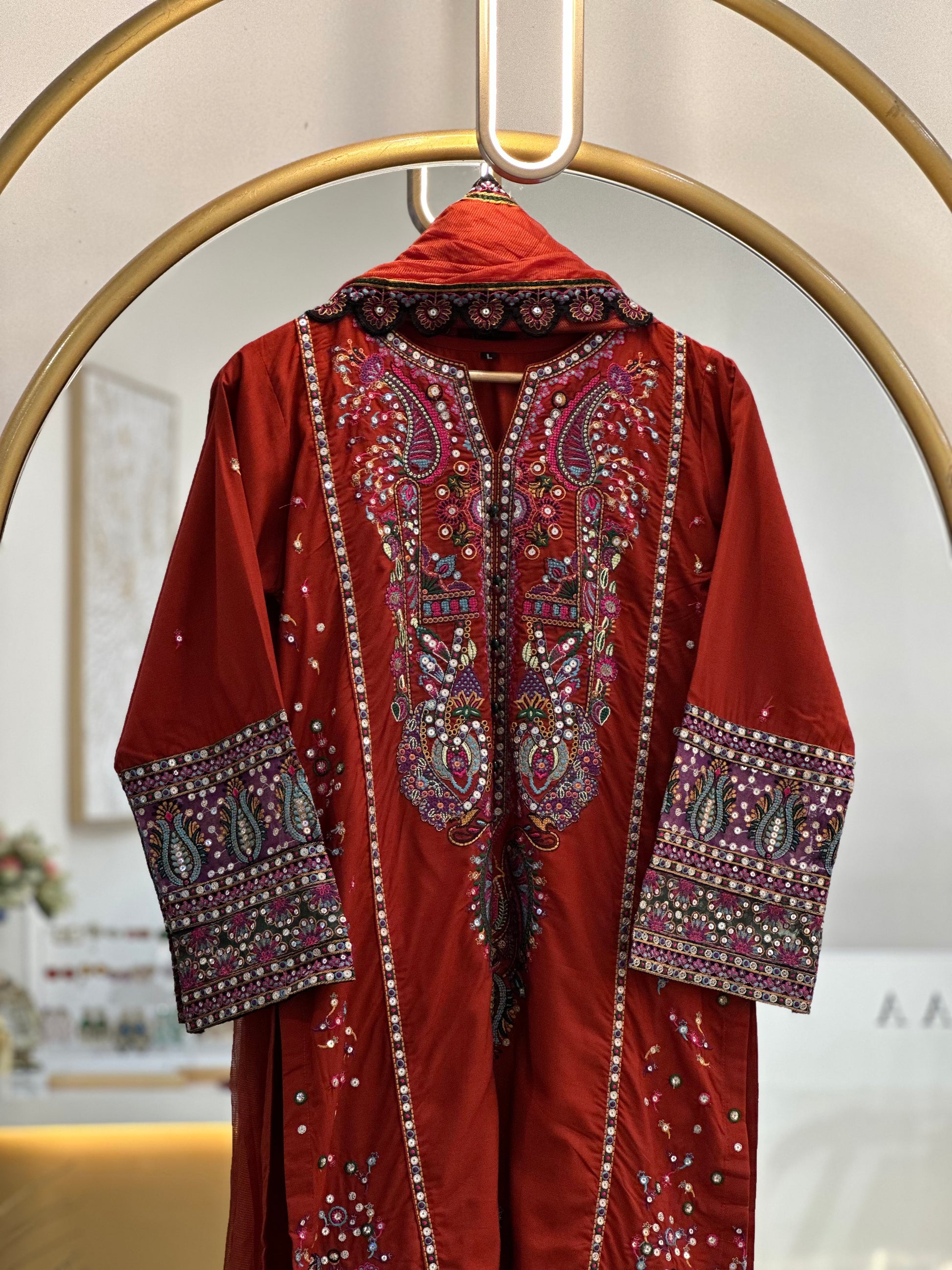 Rayon Embroidered Party wear Stitched Suit