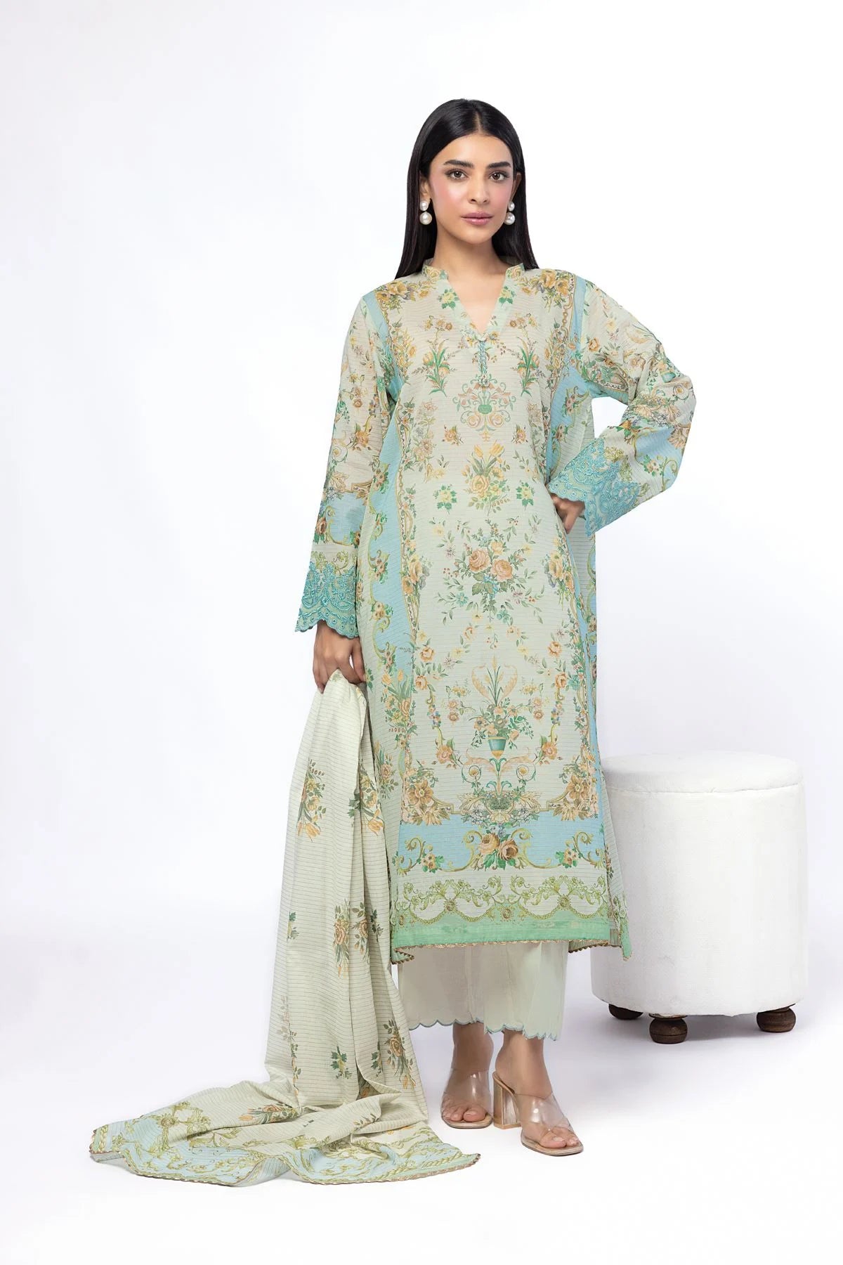 KHAADI EMBROIDERED UNSTITCHED