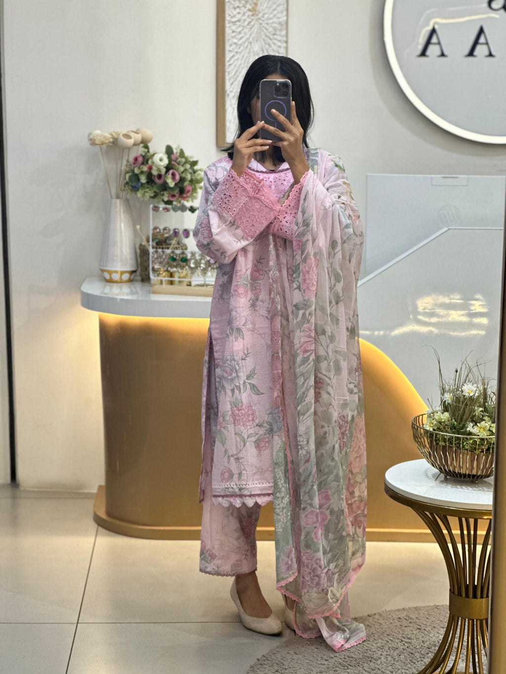 JADE FLORA LAWN STITCHED SUIT