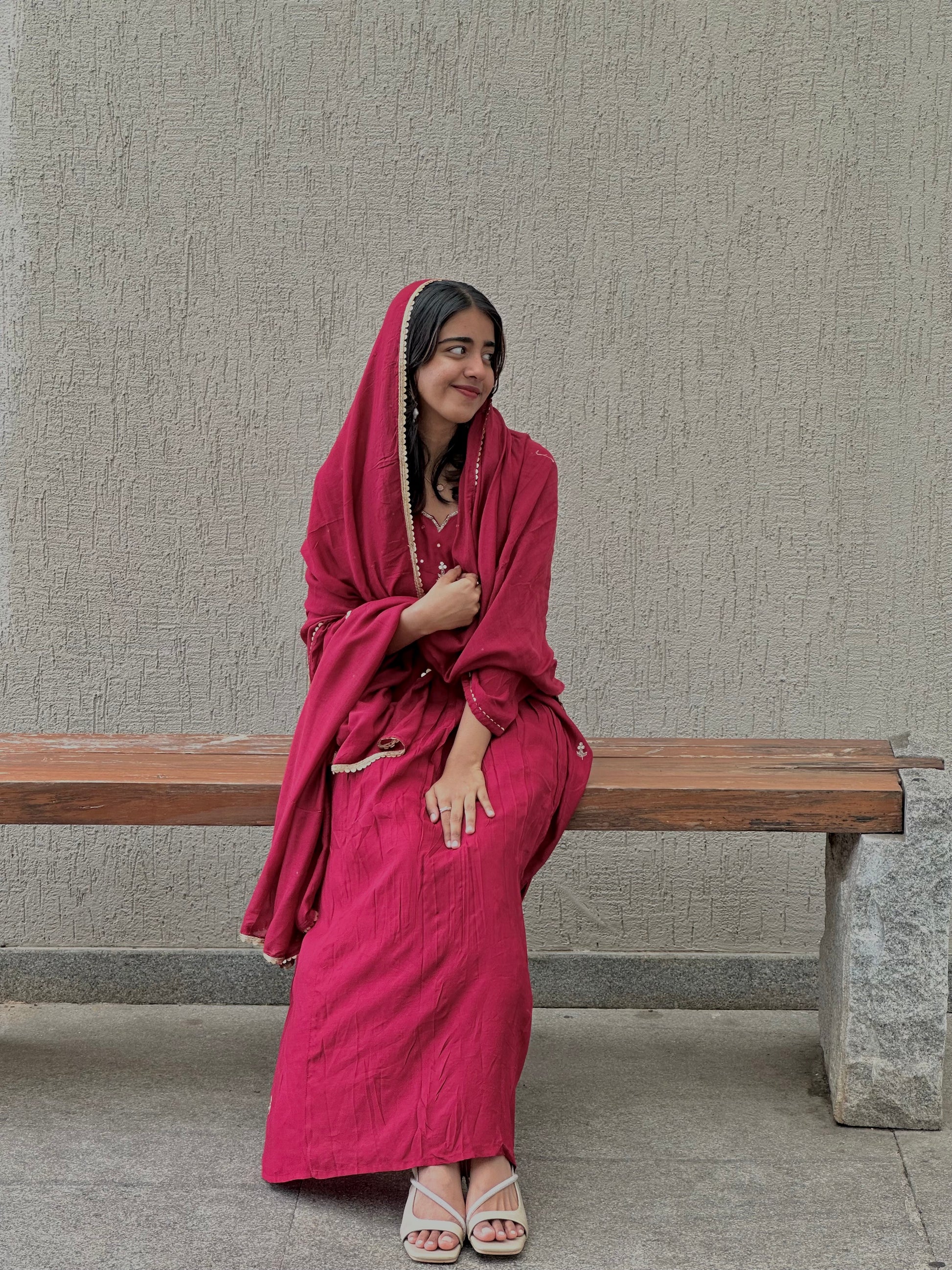 MAL CHANDERI STITCHED 3 PC