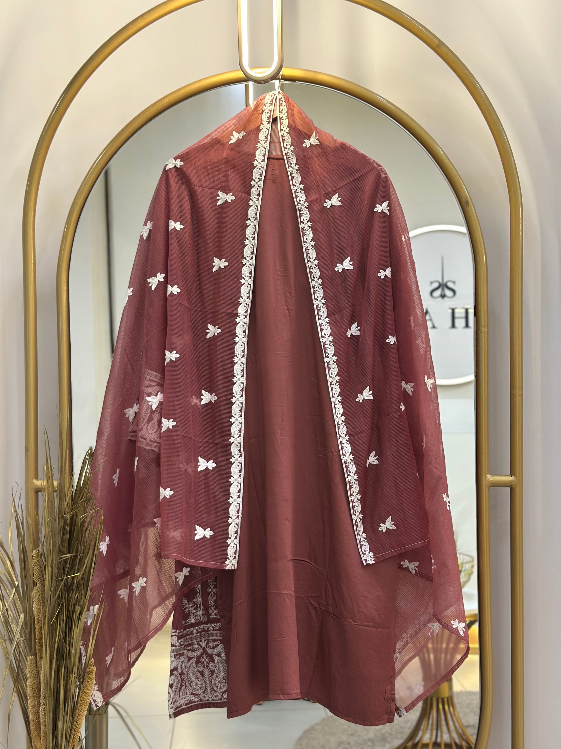 Embroidered Rayon Stitched 3 PC Suit