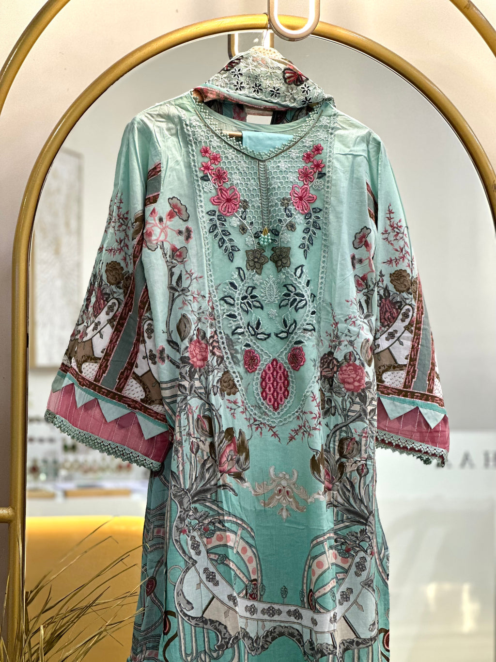 Cotton Embroidered Stitched Suit