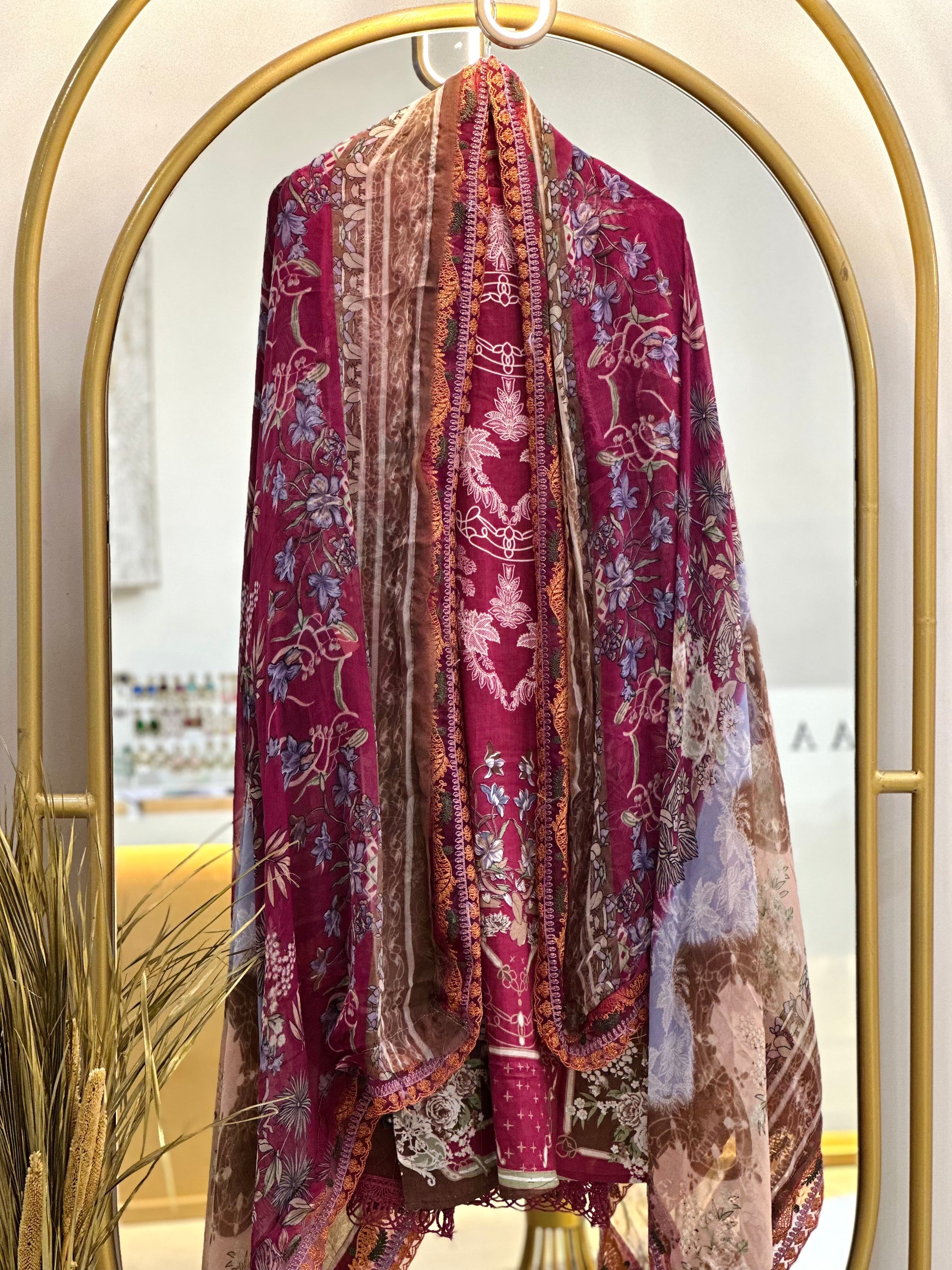 Cotton Embroidered Stitched Suit