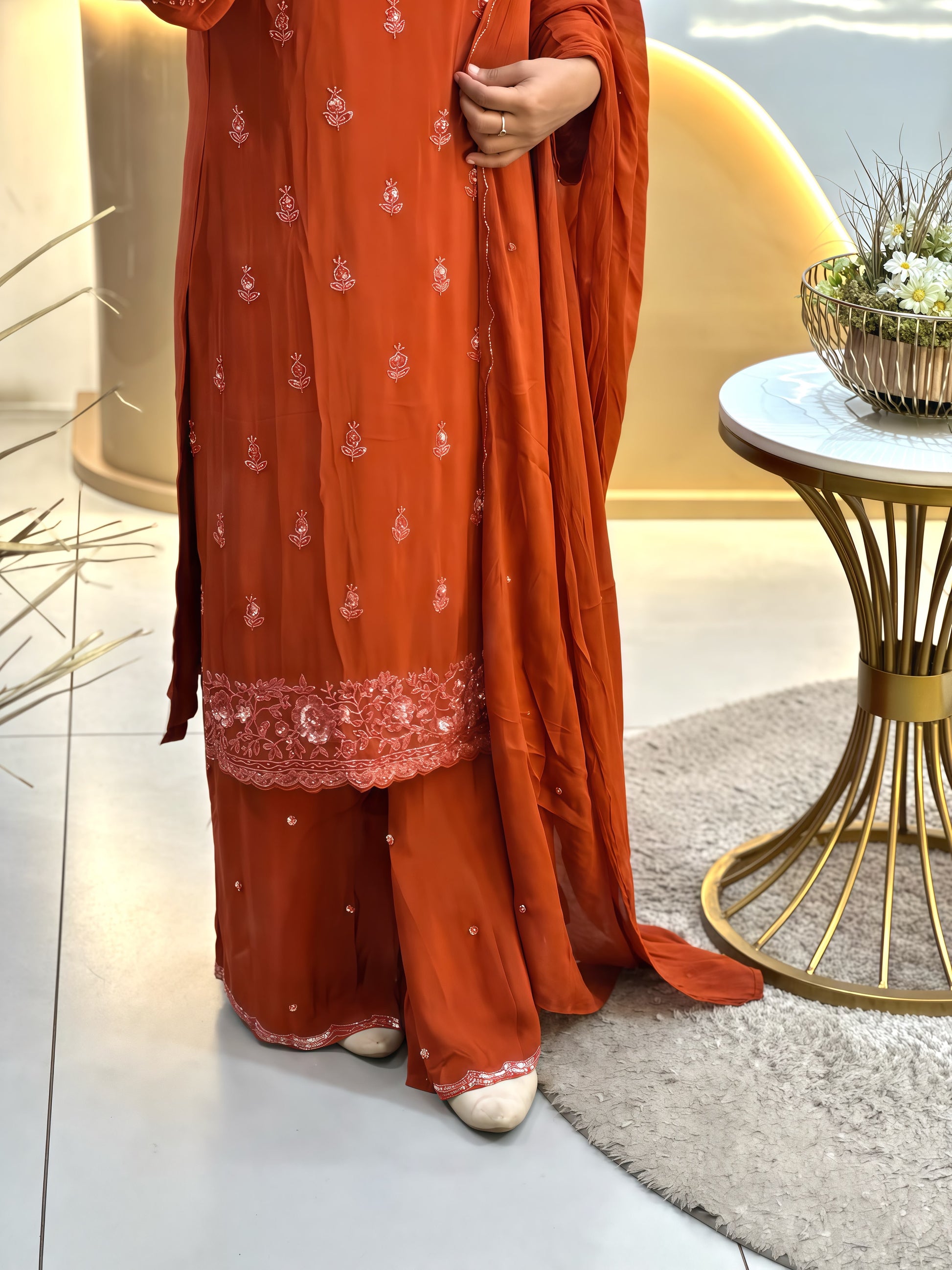 Chinon Silk Stitched Suit