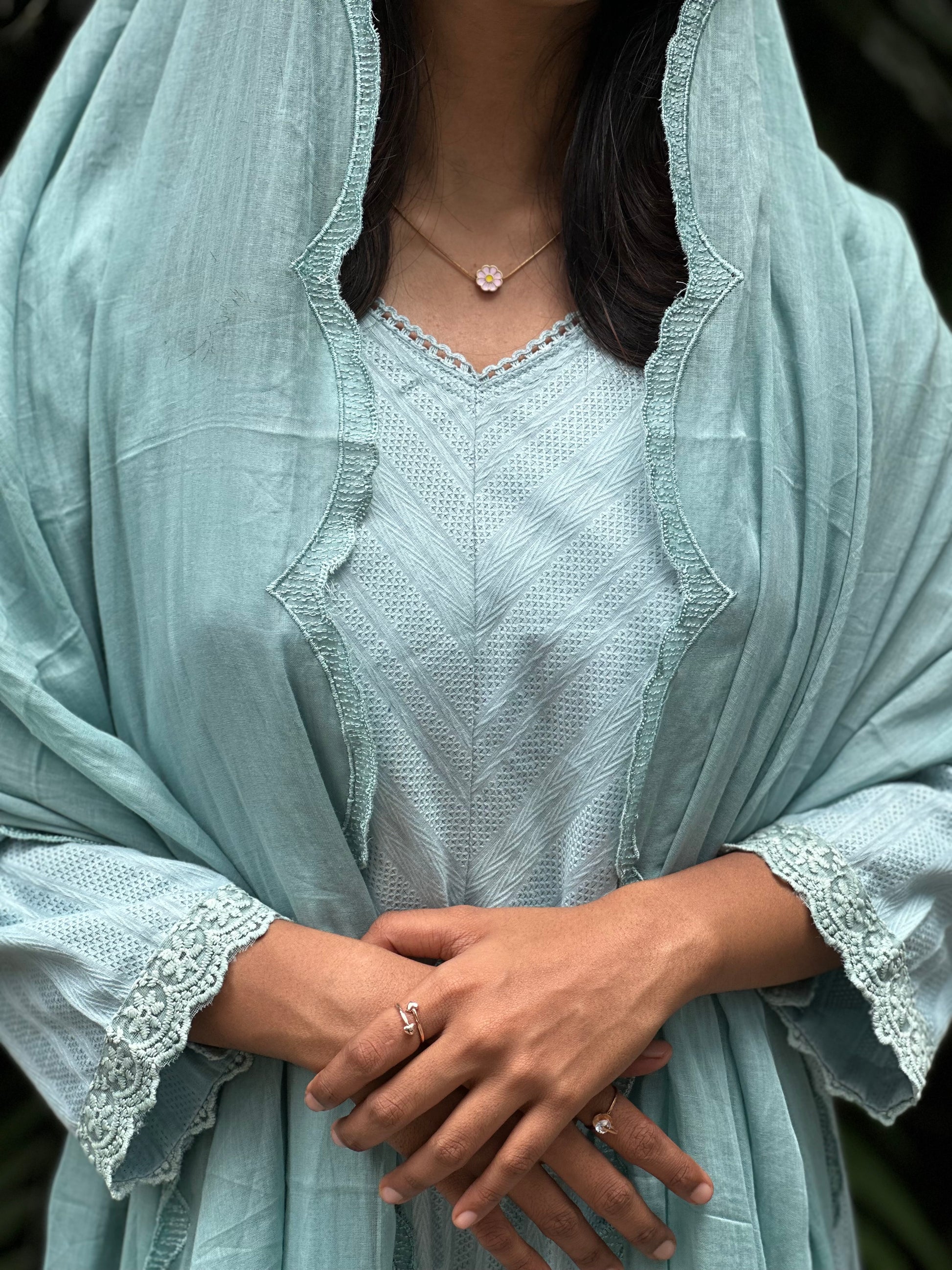STITCHED COTTON 3 PC SUIT