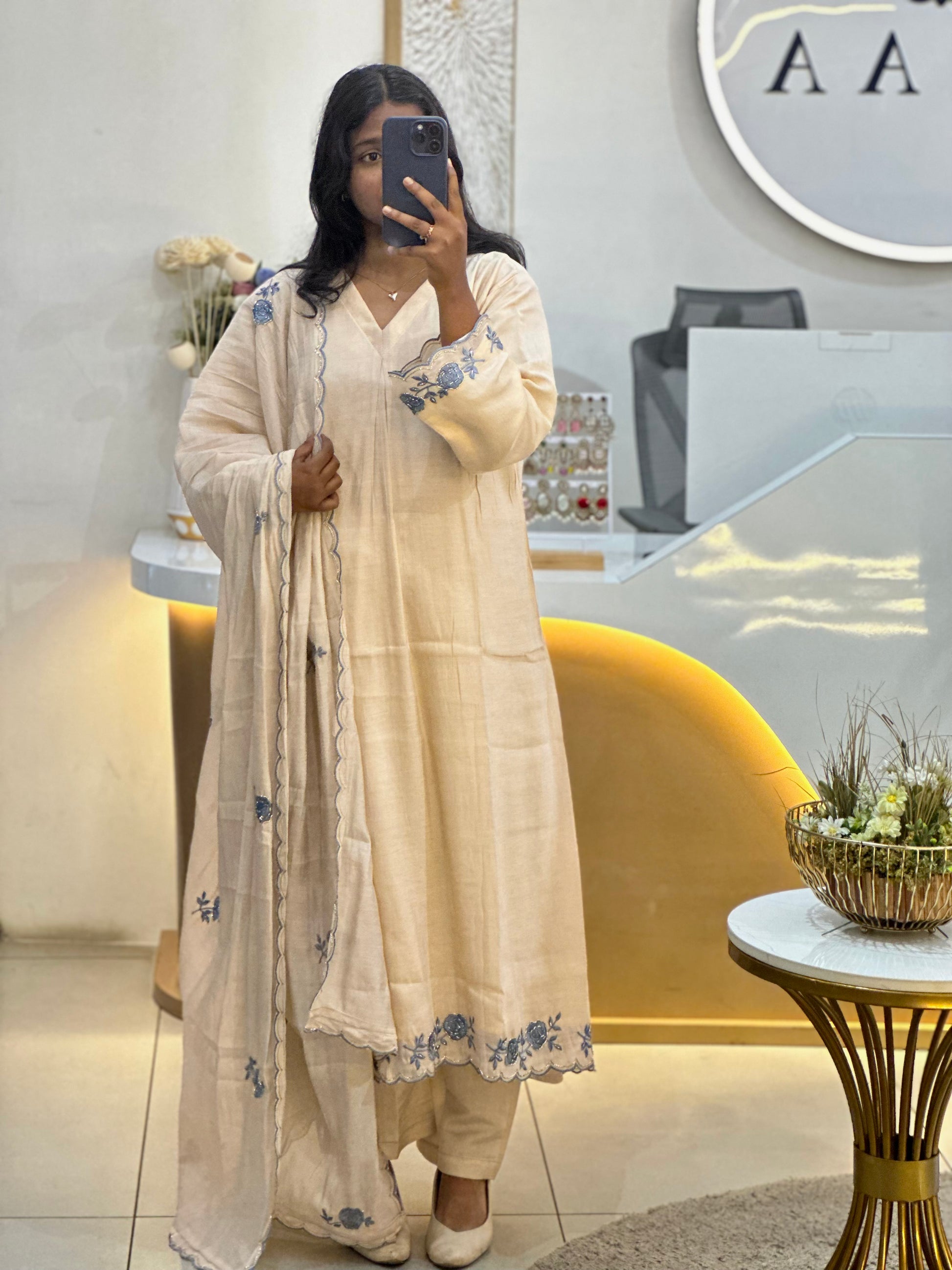 Mal Chanderi Stitched Suit