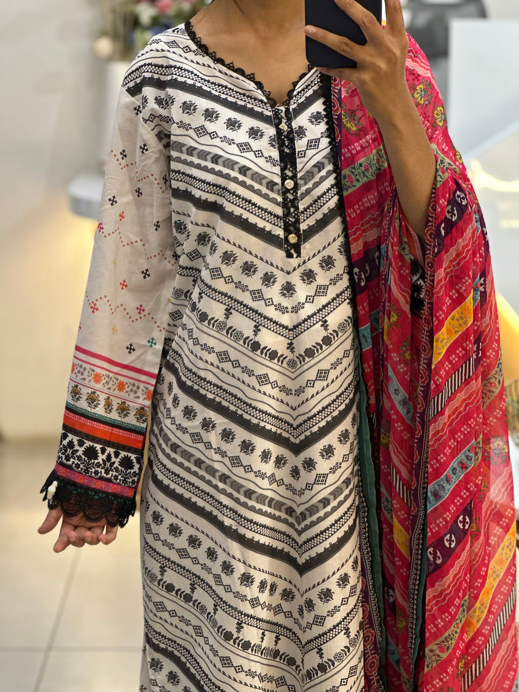 Stitched Lawn suit