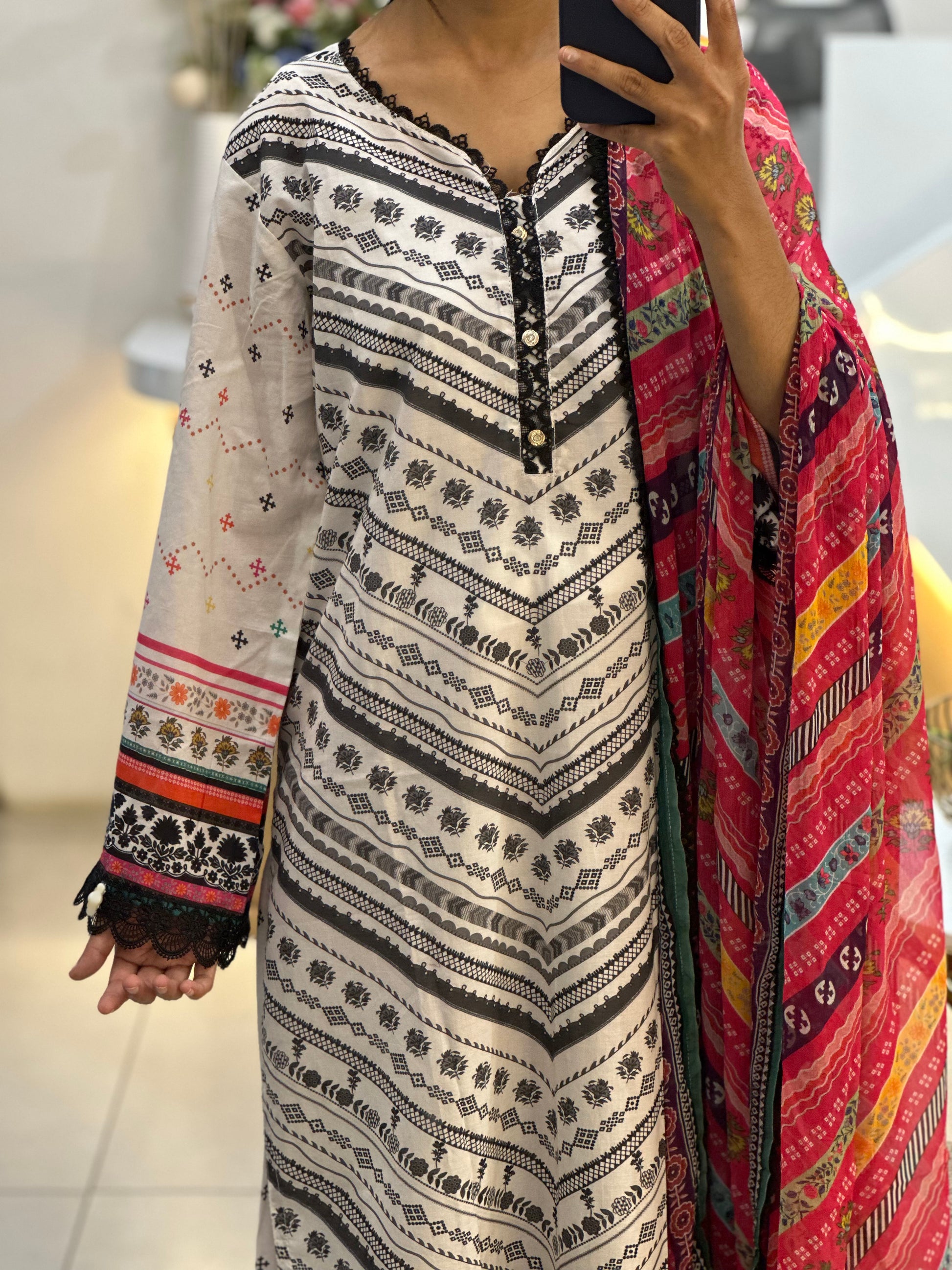 Stitched Lawn suit