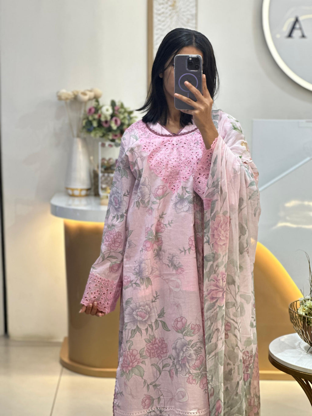 JADE FLORA LAWN STITCHED SUIT