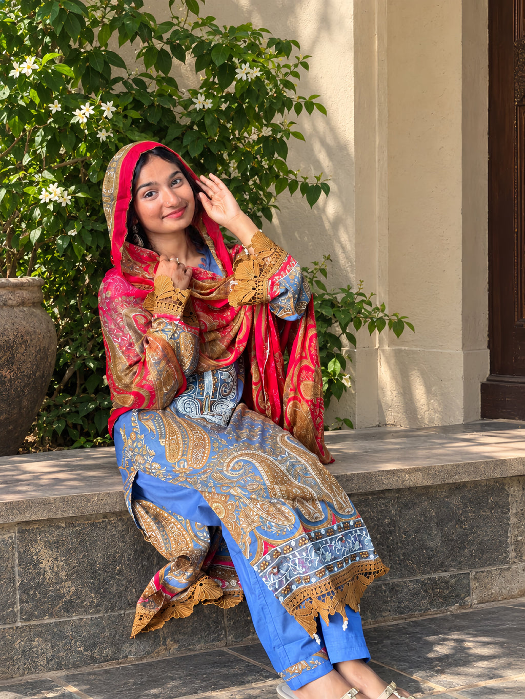 Cotton Embroidered Stitched Suit