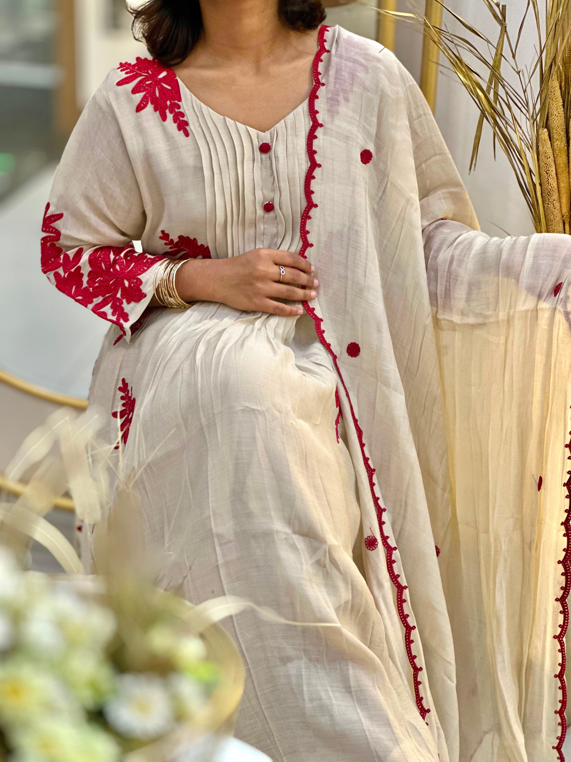 Chanderi Stitched Suit
