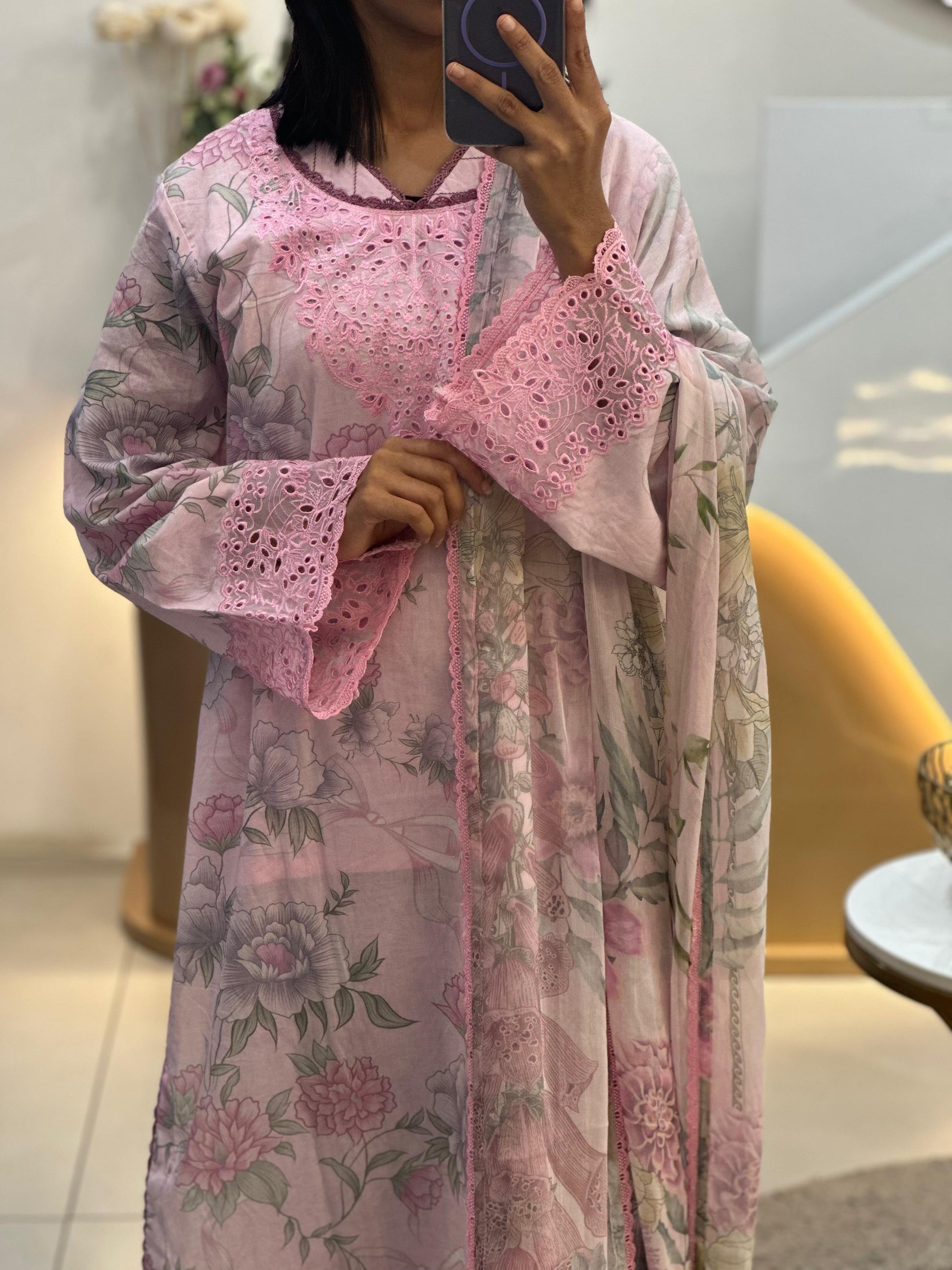 JADE FLORA LAWN STITCHED SUIT