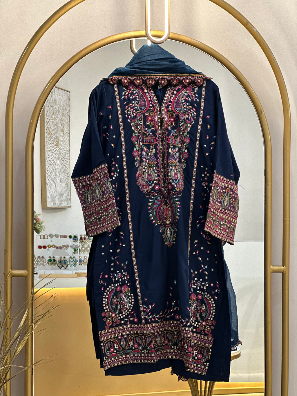 Rayon Embroidered Party wear Stitched Suit