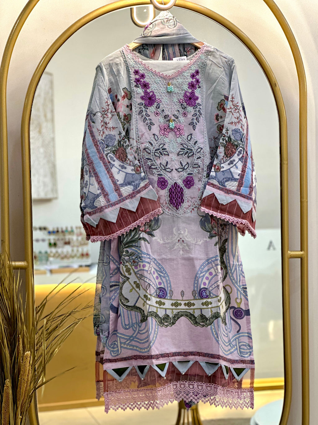 Cotton Embroidered Stitched Suit