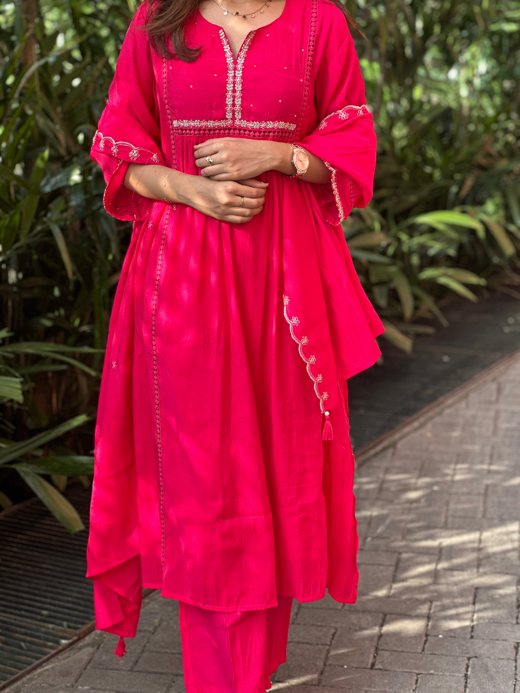 MAL CHANDERI STITCHED SUIT