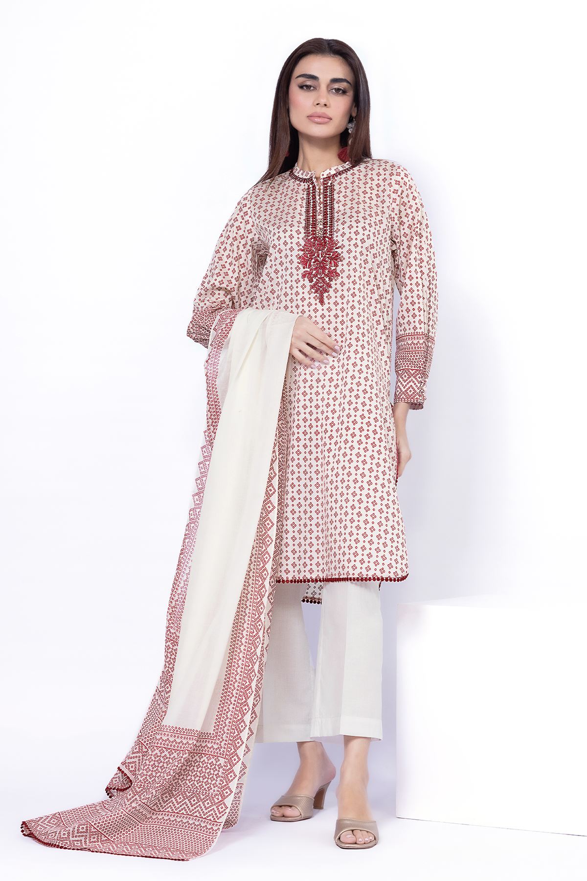 KHAADI EMBROIDERED UNSTITCHED