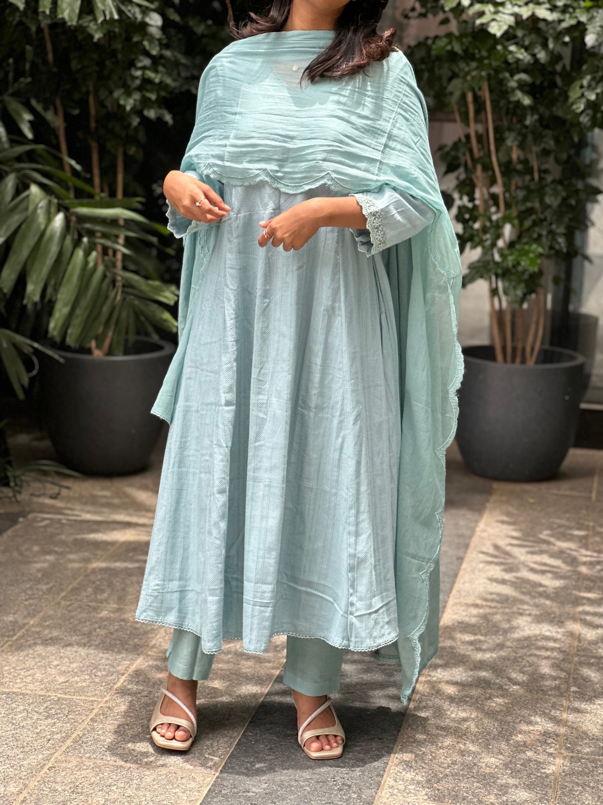 STITCHED COTTON 3 PC SUIT