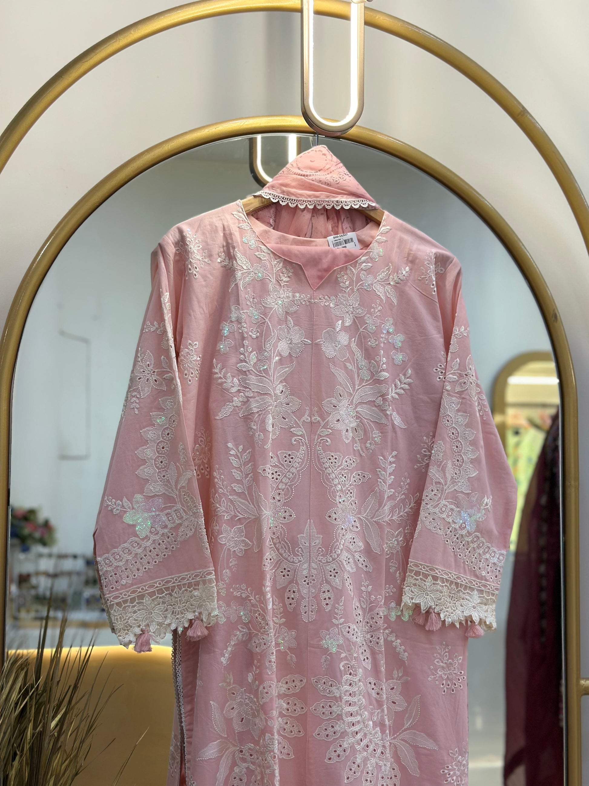 Embroidered Cotton Stitched Suit