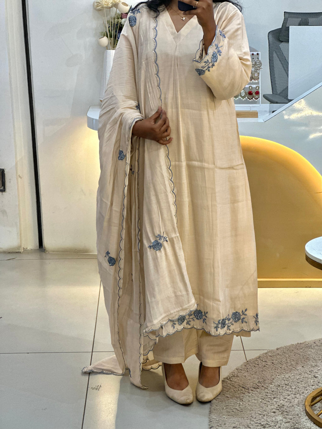 Mal Chanderi Stitched Suit