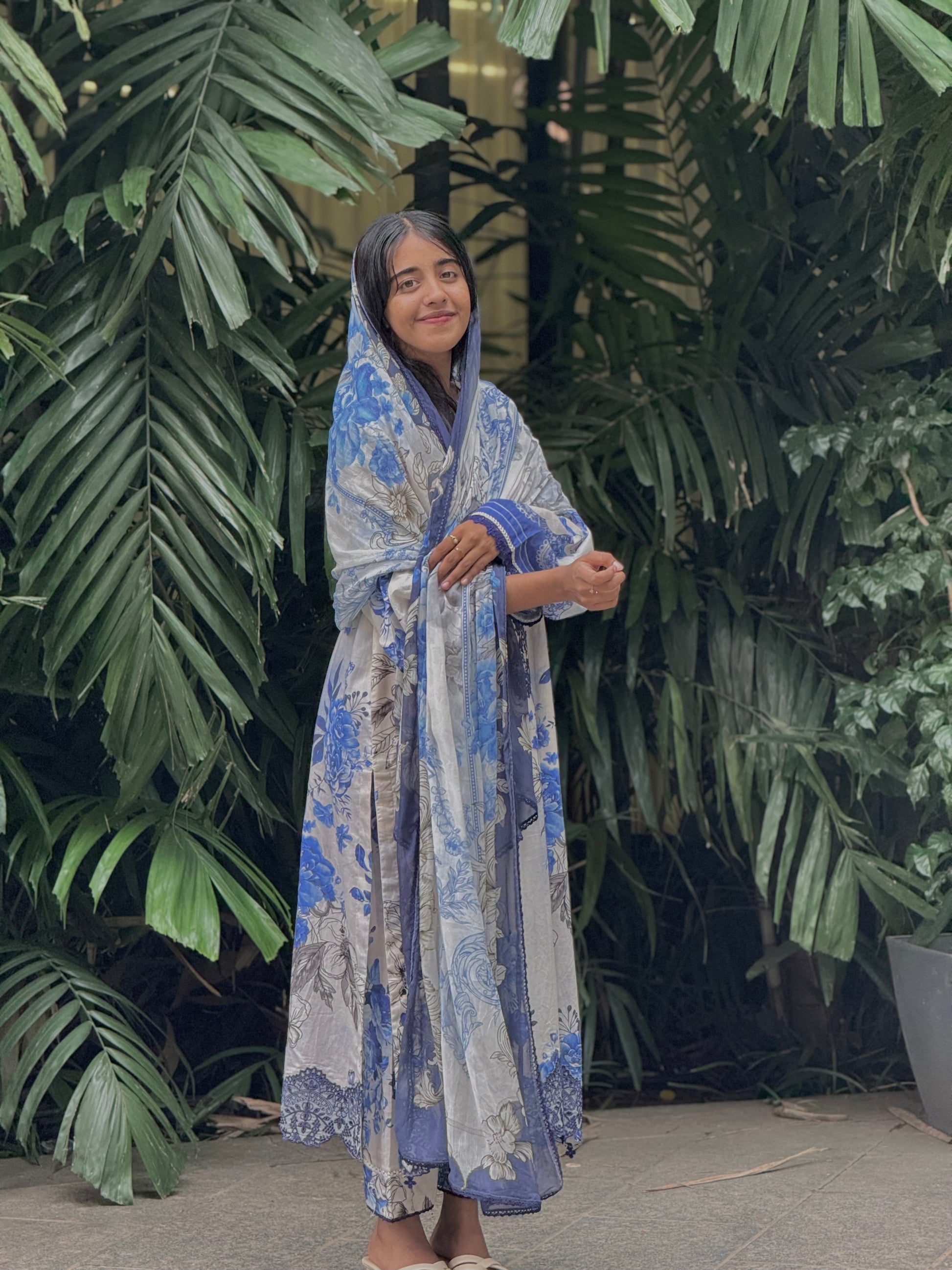 JADE FLORA STITCHED LAWN