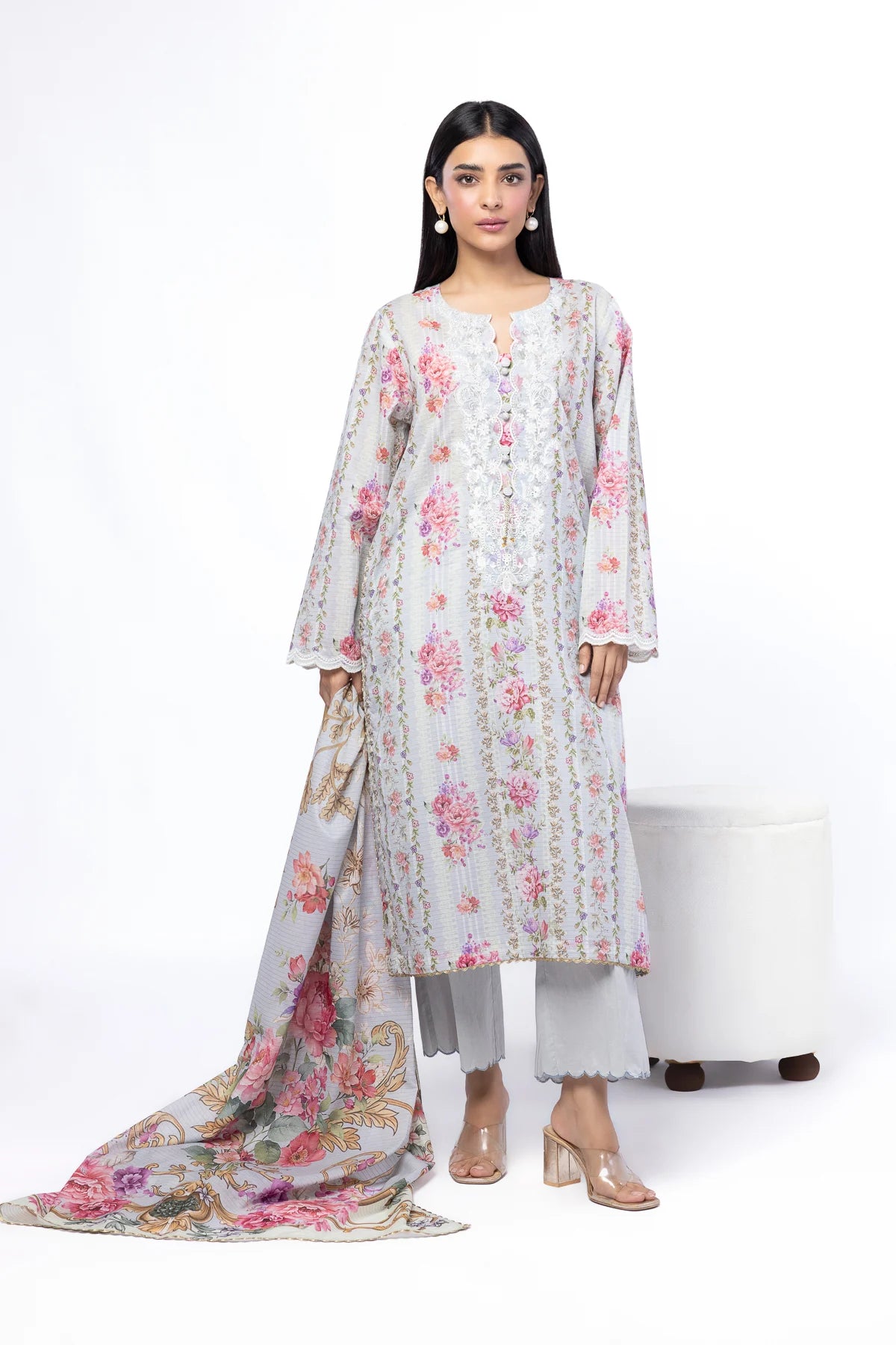 KHAADI EMBROIDERED UNSTITCHED