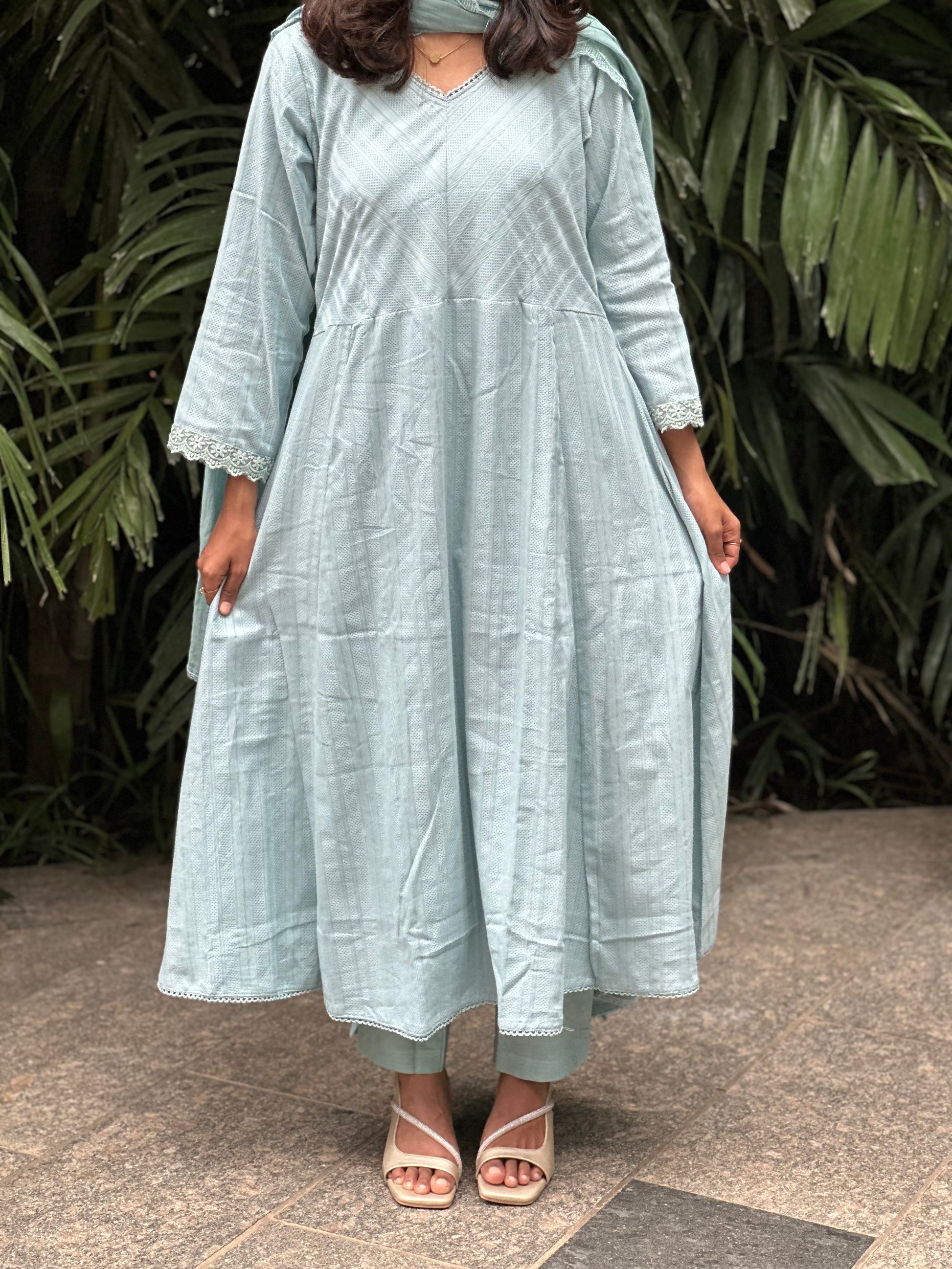 STITCHED COTTON 3 PC SUIT