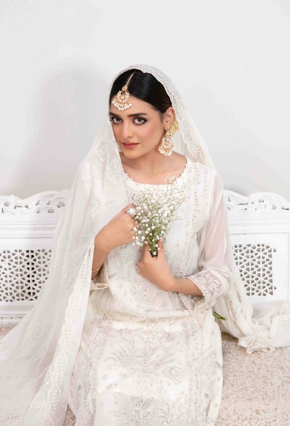 Rashieka stitched Party wear|white