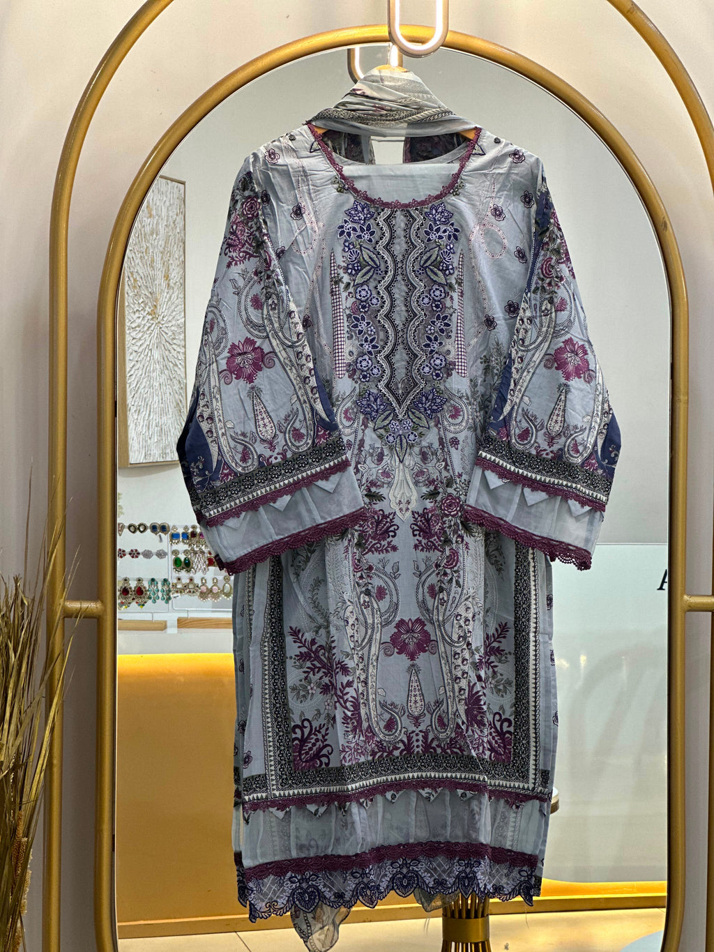 Cotton Embroidered Stitched Suit