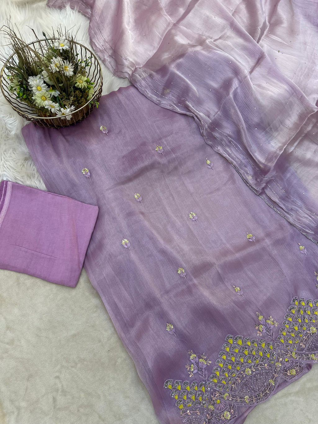 Partywear Unstitched Suit