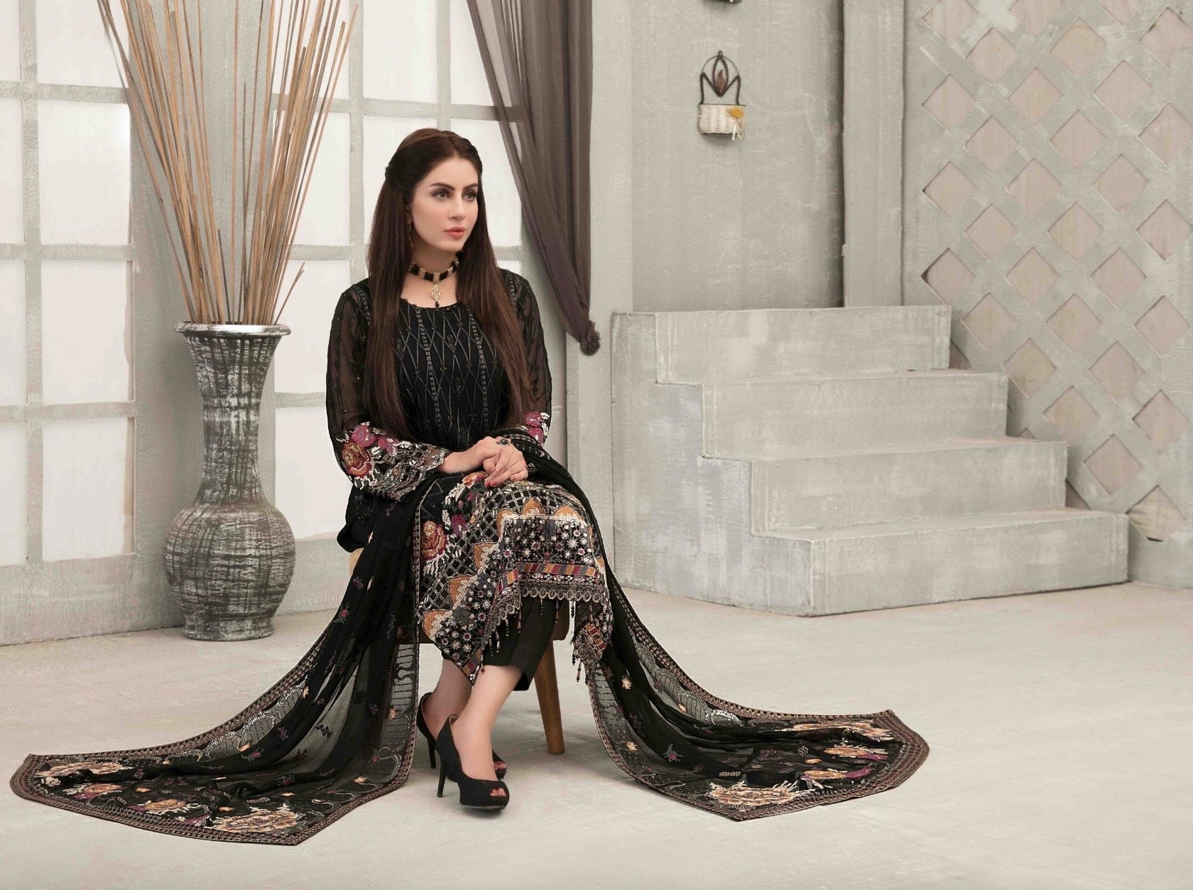 NOOR TAWAKKAL PARTY WEAR STITCHED