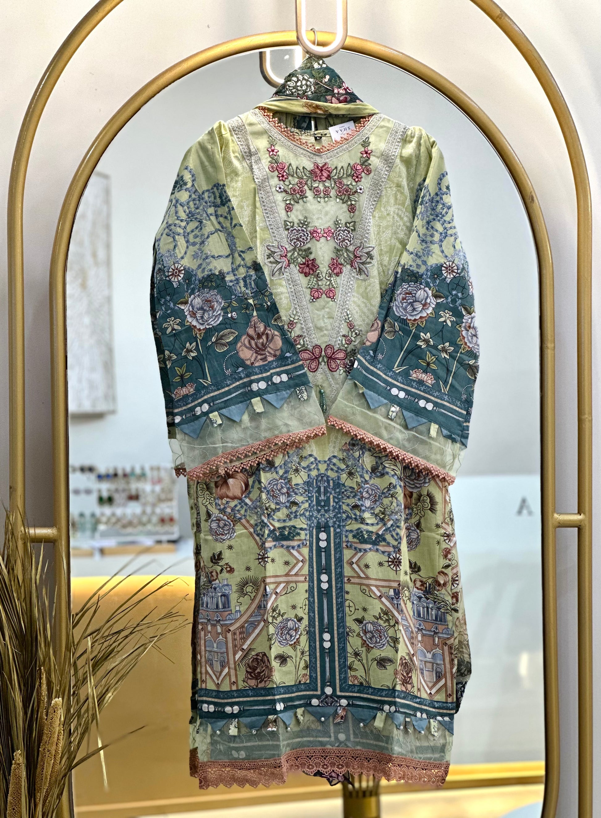 Cotton Embroidered Stitched Suit