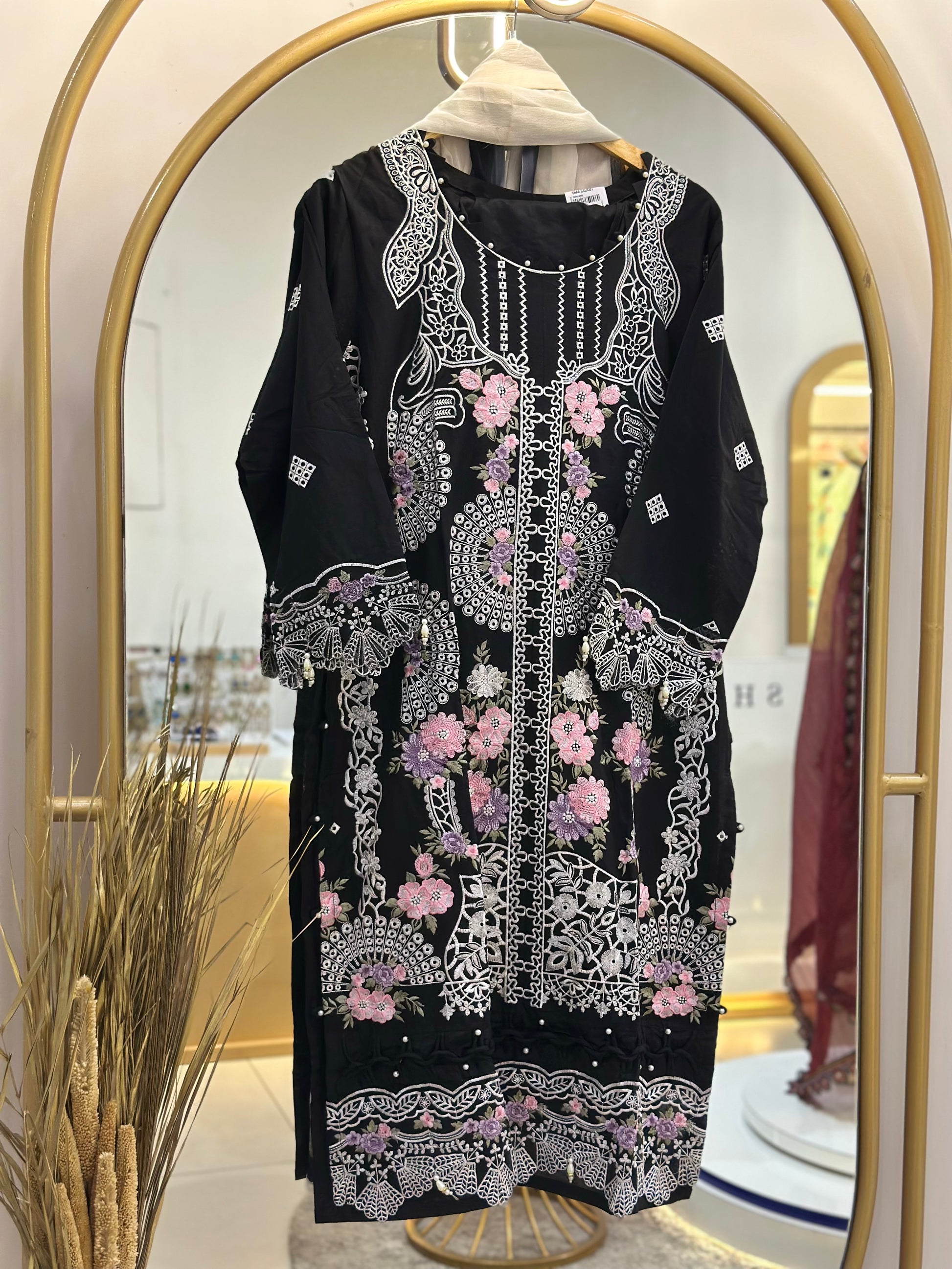 Embroidered Cotton Stitched Suit