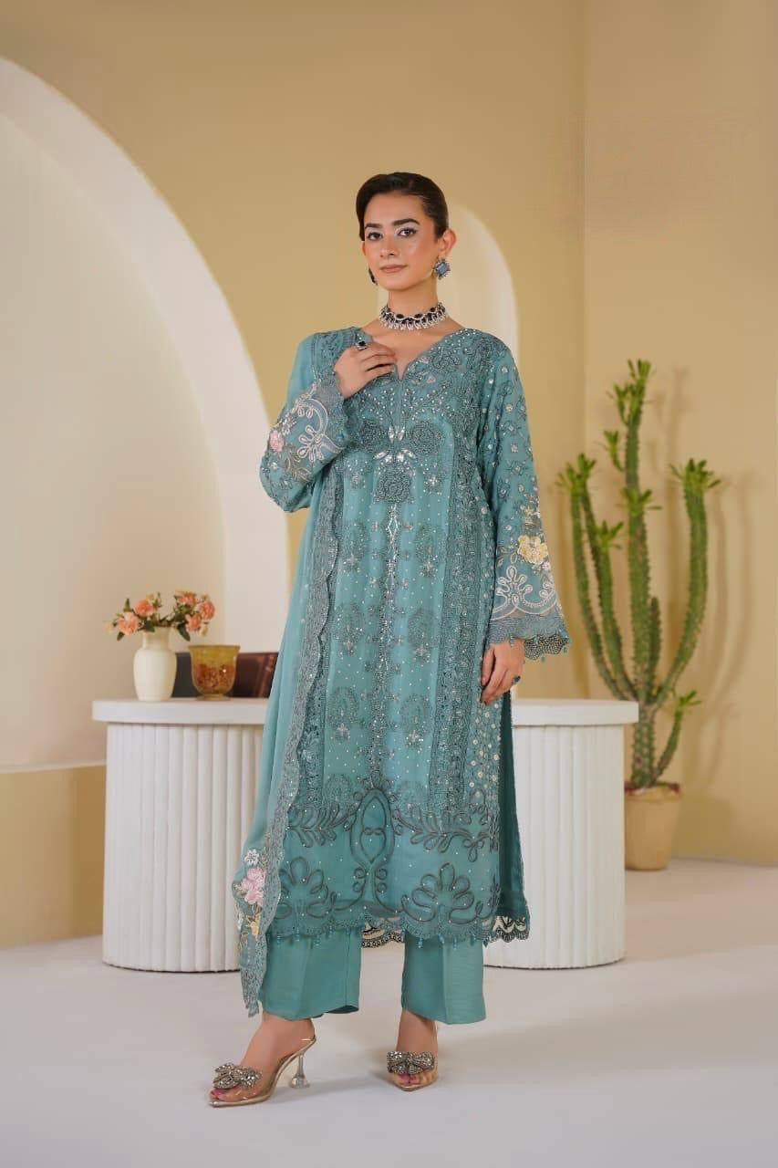 Premium Heavy Partywear Stitched Pakistani Suit