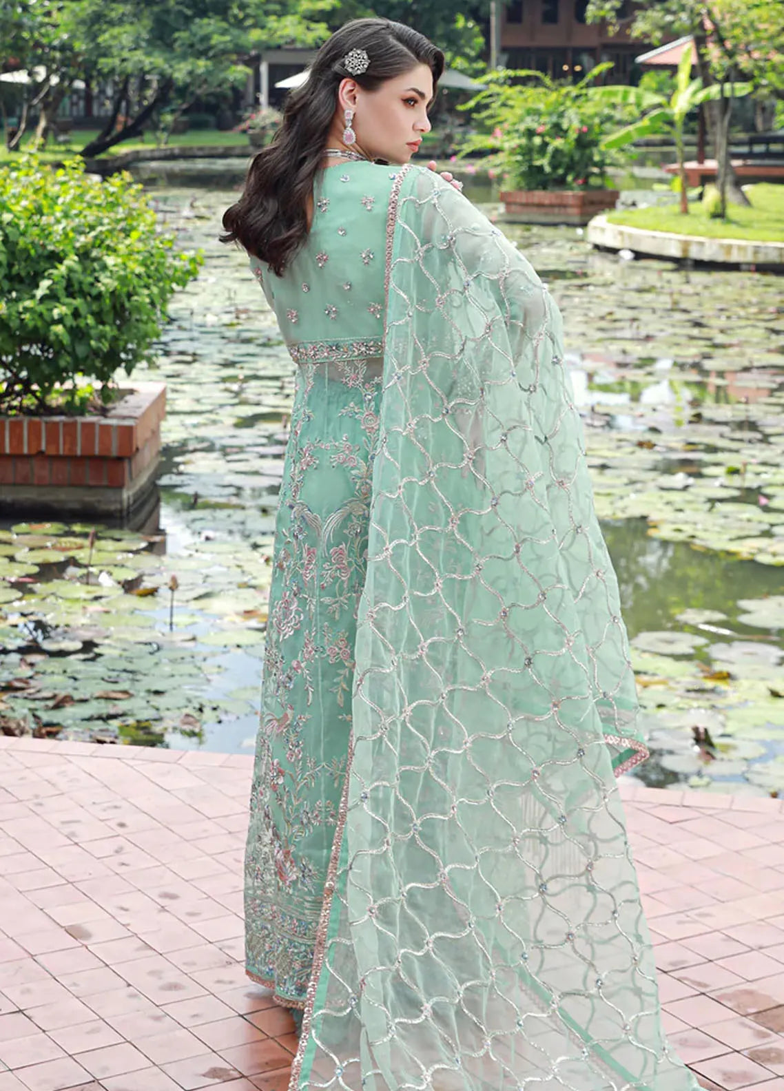 Ermina By Ezra Embroidered Organza Suit Unstitched 4 Piece