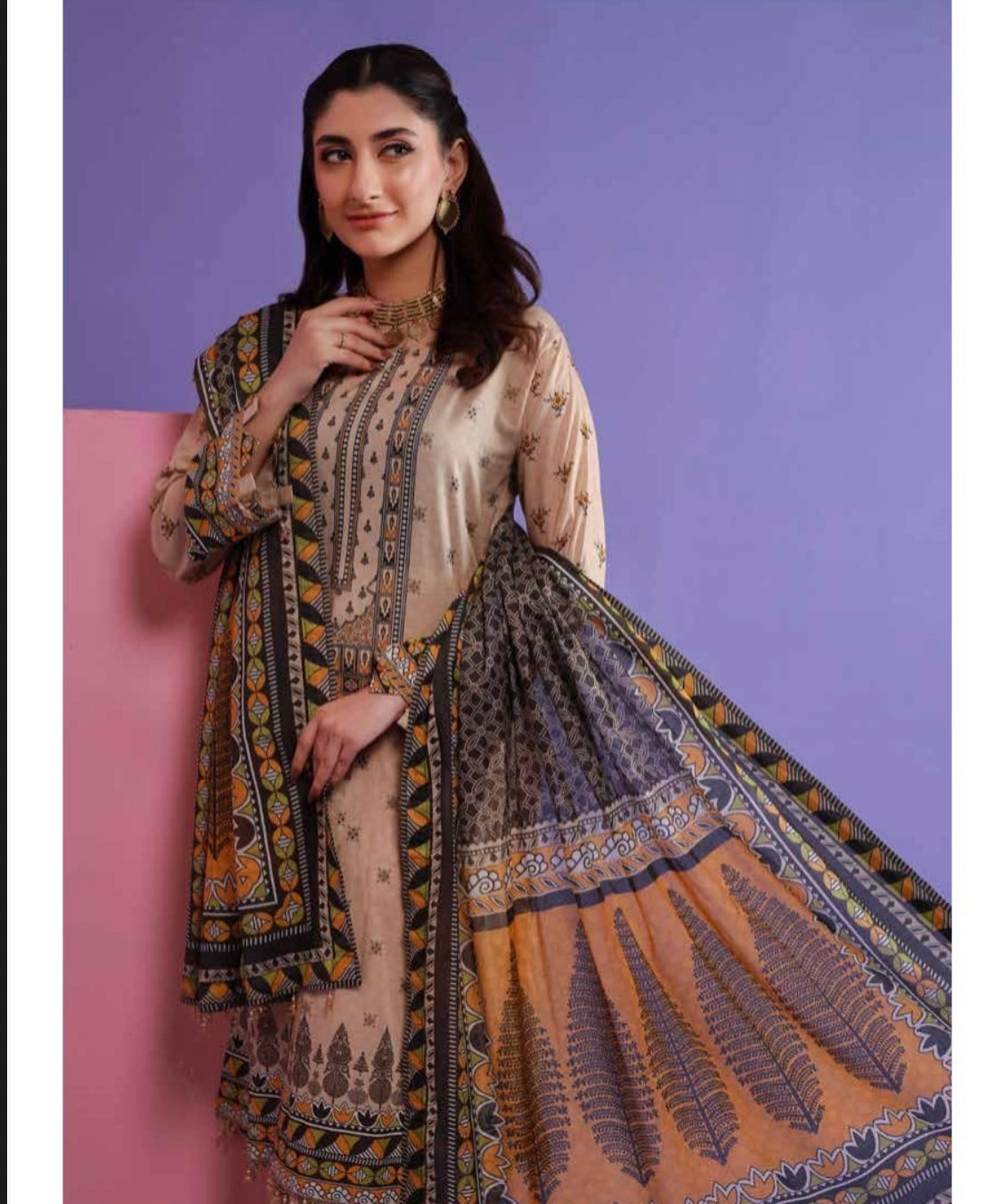 Roha Unstitched Digital Printed 3 Piece Suit