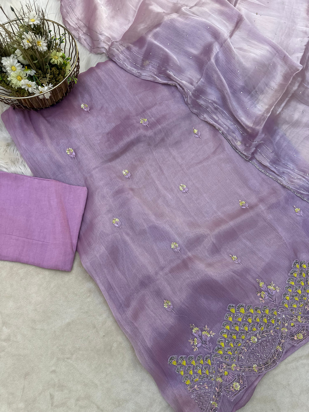 Partywear Unstitched Suit