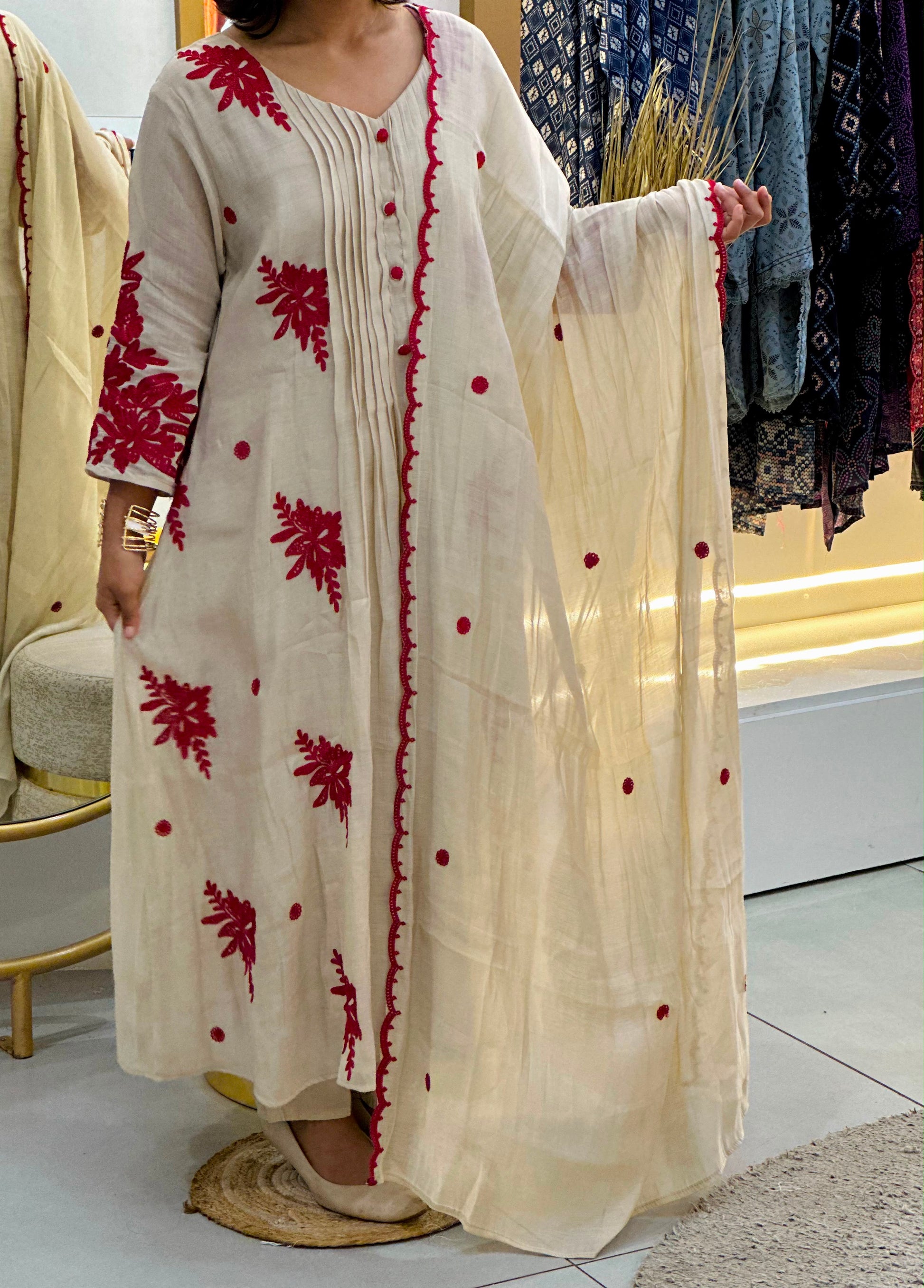 Chanderi Stitched Suit