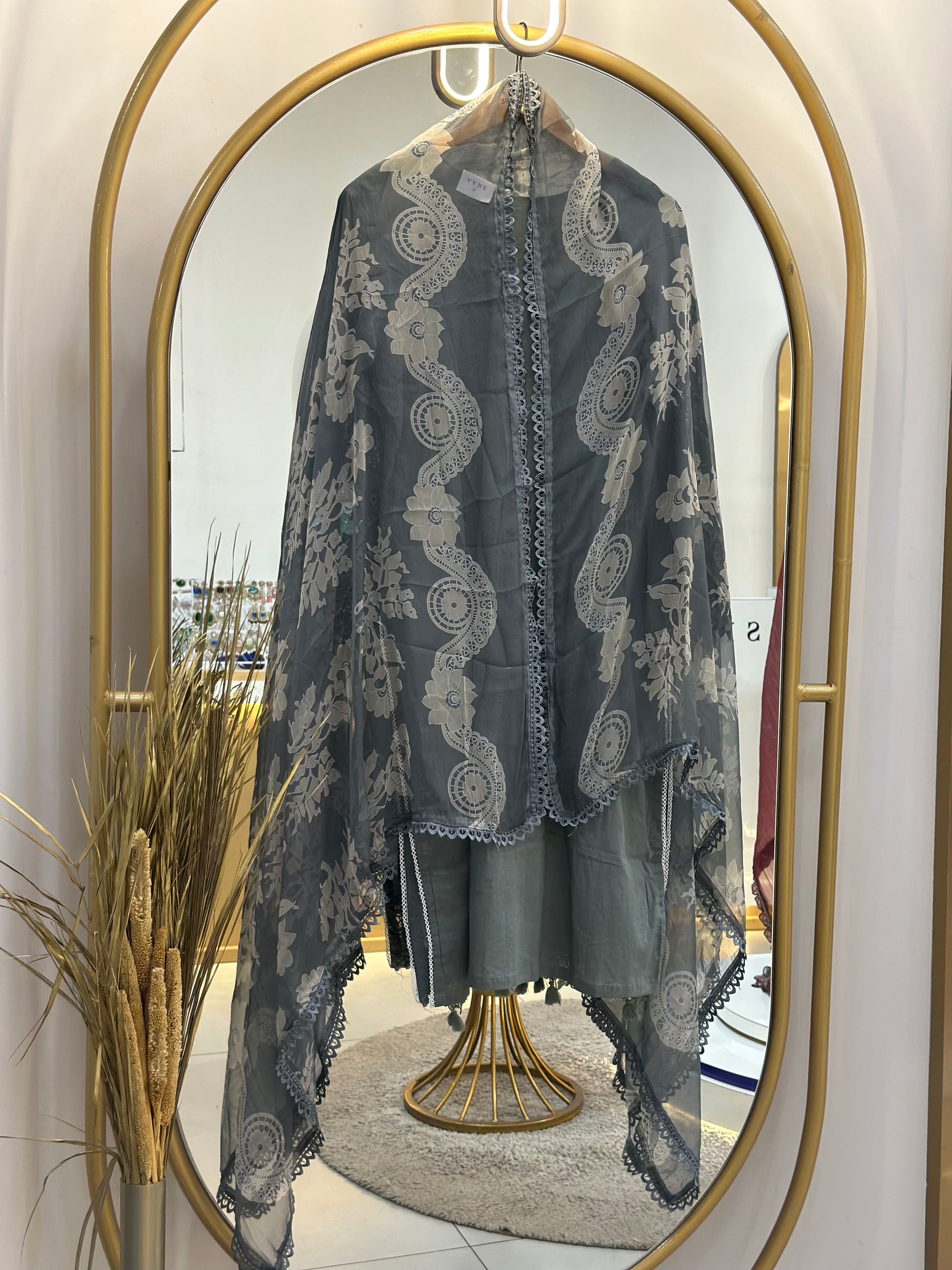 Embroidered Cotton Stitched Suit