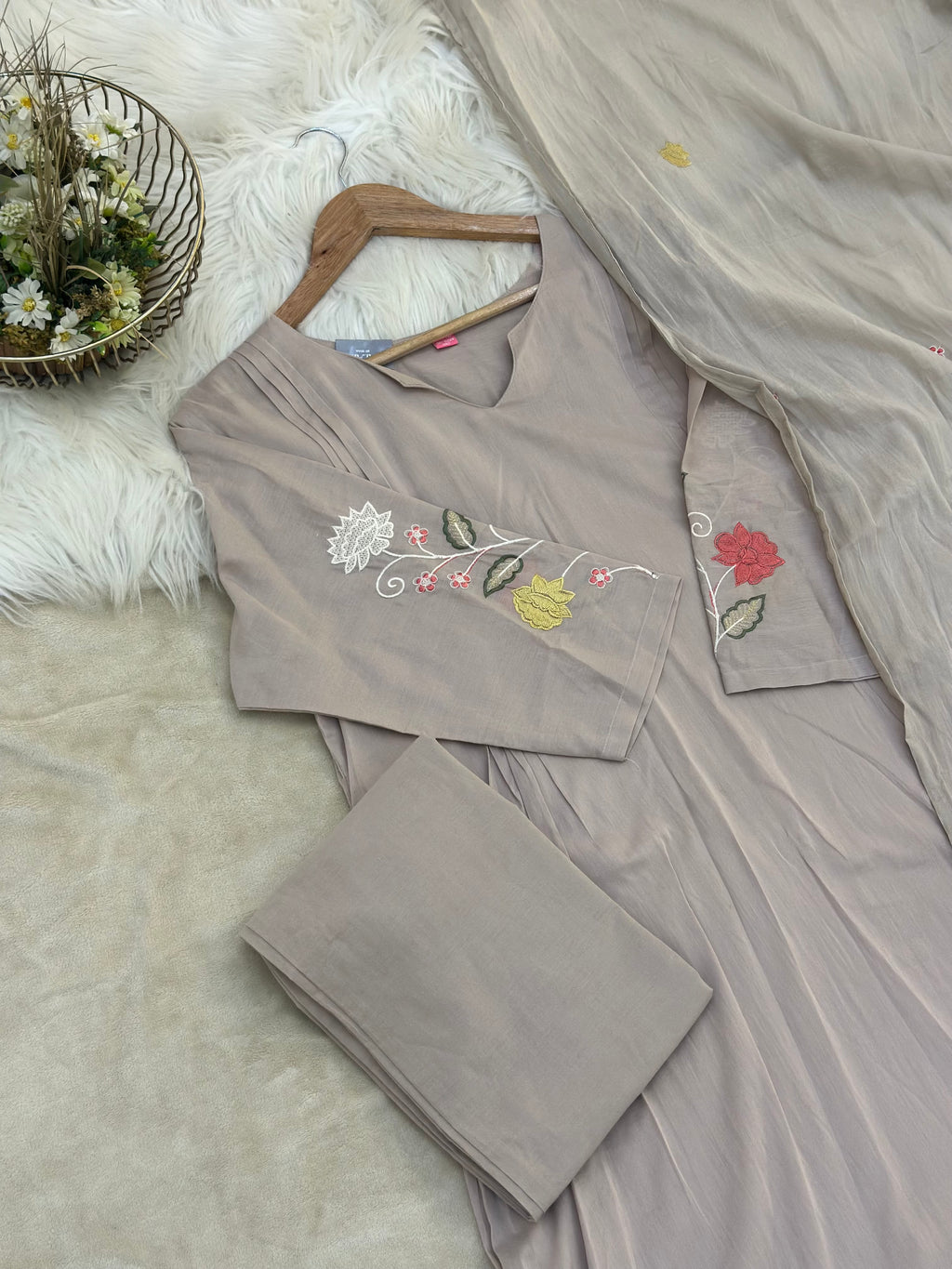Cotton Blend Stitched Suit