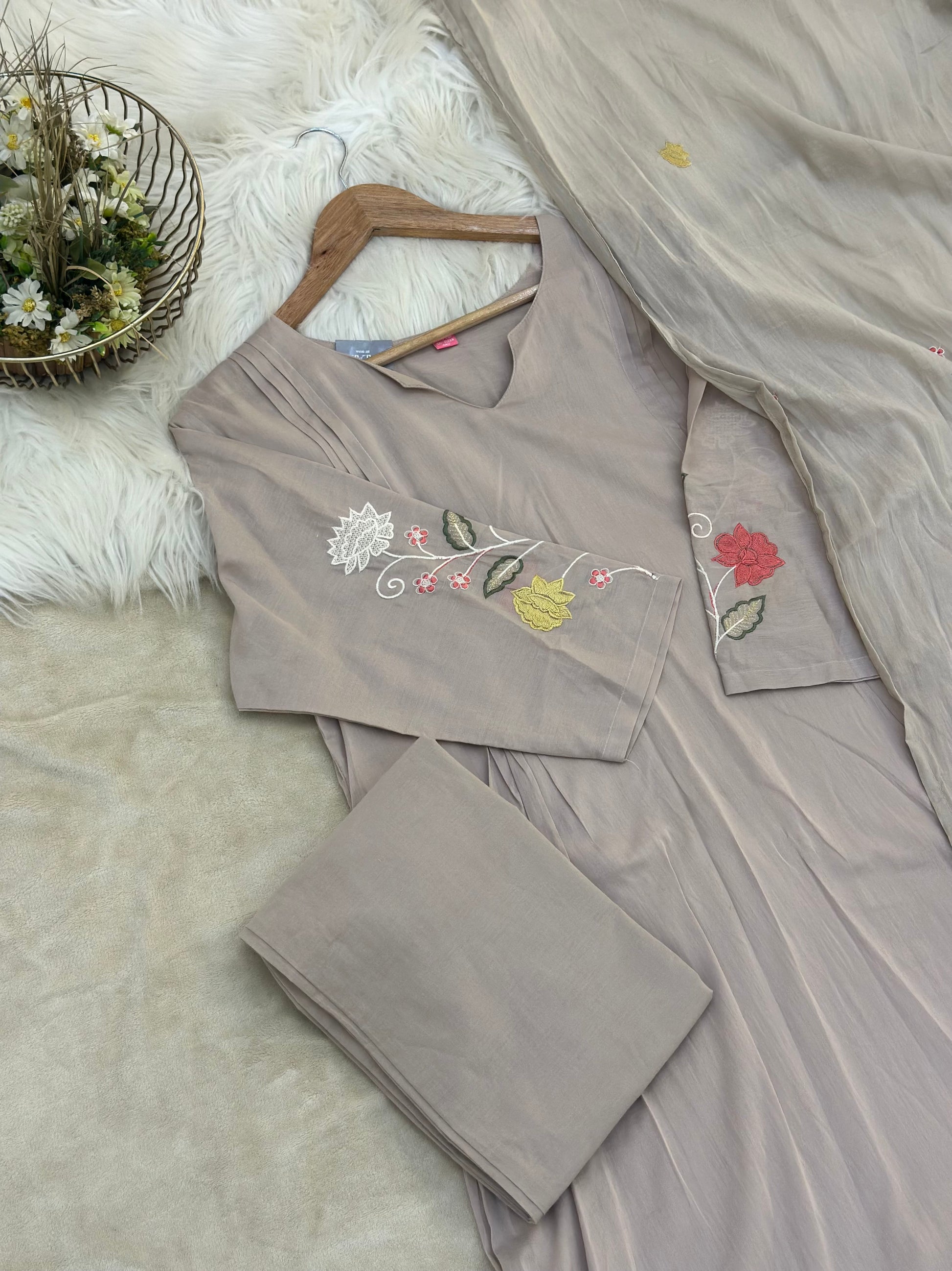 Cotton Blend Stitched Suit