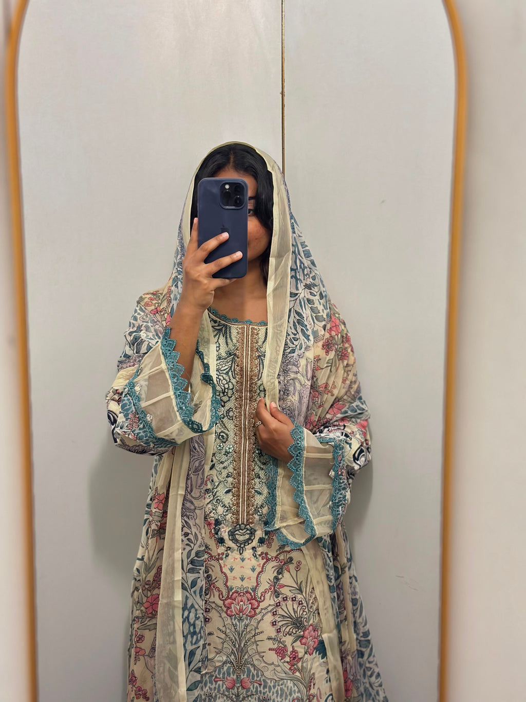 Cotton Embroidered Stitched Top