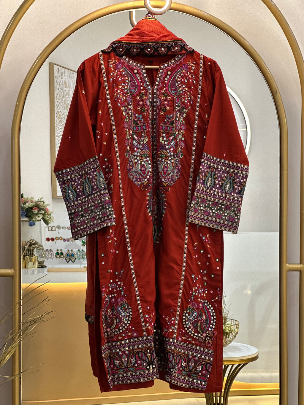 Rayon Embroidered Party wear Stitched Suit