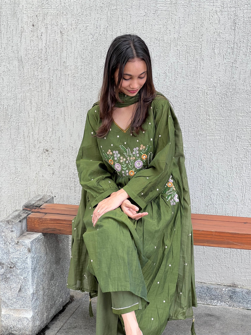 MAL CHANDERI STITCHED SUIT